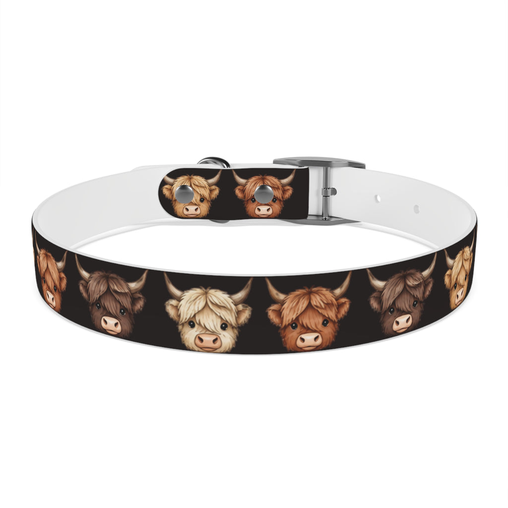 Highland Cow Dog Collar — Cute Scottish Cow Print Pet Collar