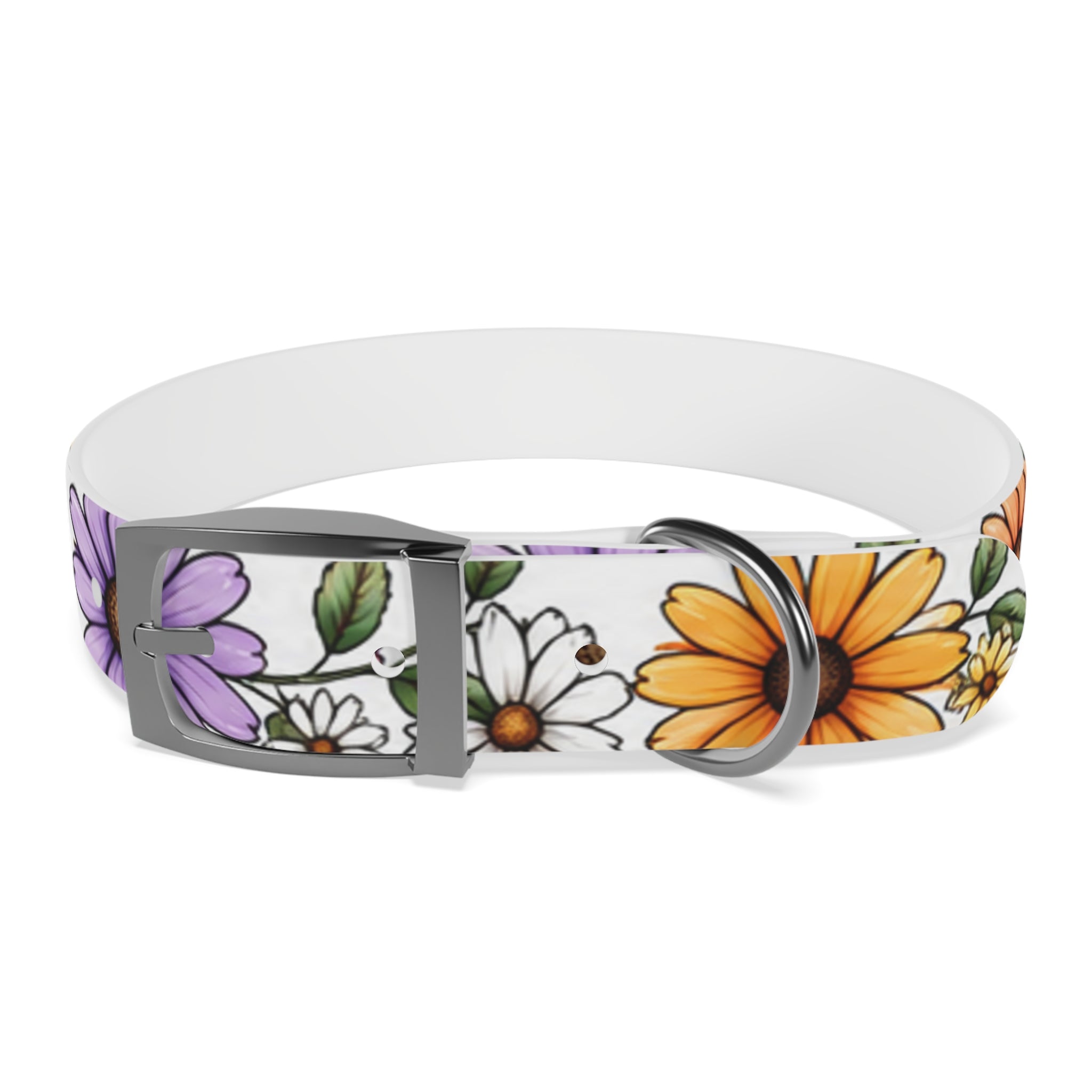 Floral Daisy Dog Collar — Colorful Spring Flower Pet Collar