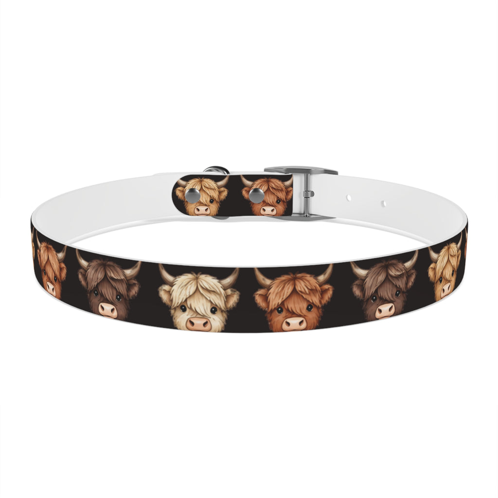 Highland Cow Dog Collar — Cute Scottish Cow Print Pet Collar