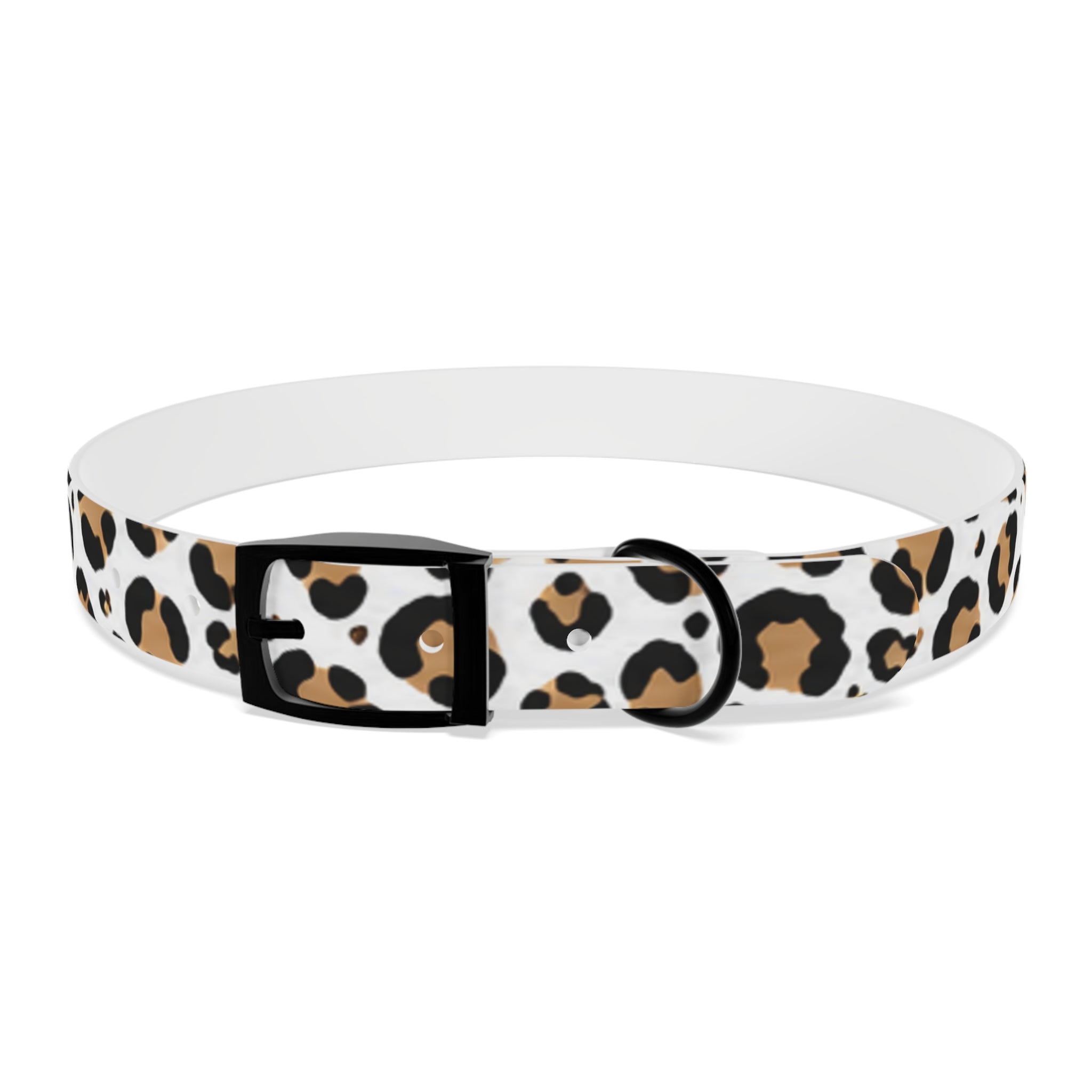 Leopard Print Dog Collar — Stylish Tan & Black Pattern for Small to Large Dogs