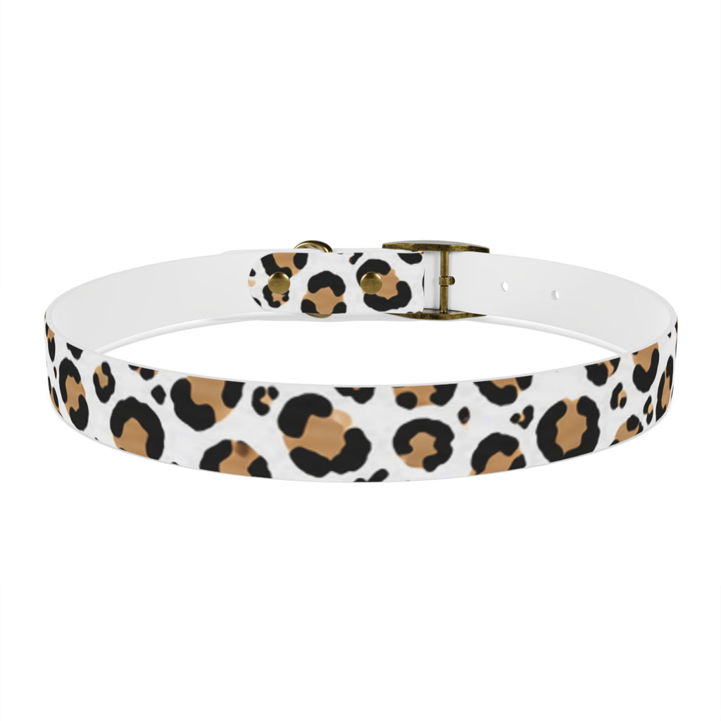 Leopard Print Dog Collar — Stylish Tan & Black Pattern for Small to Large Dogs