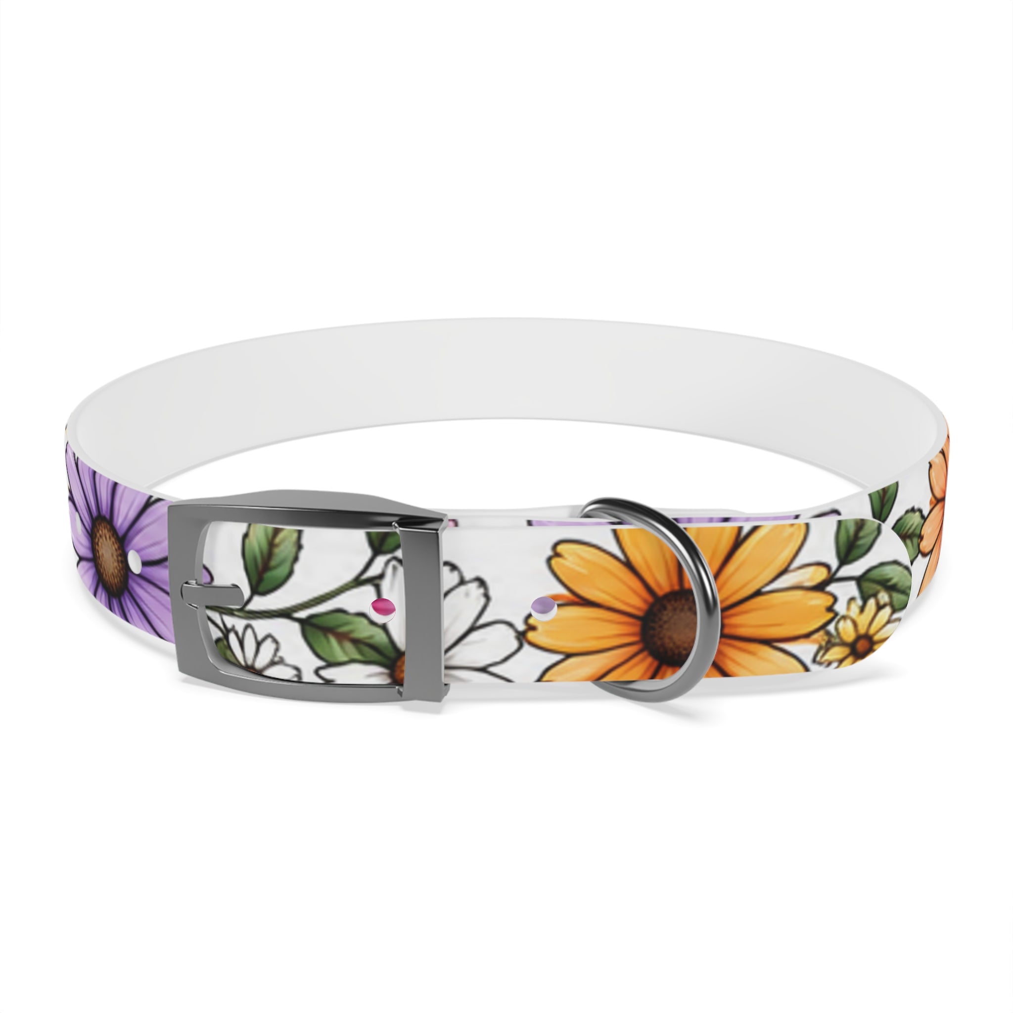 Floral Daisy Dog Collar — Colorful Spring Flower Pet Collar