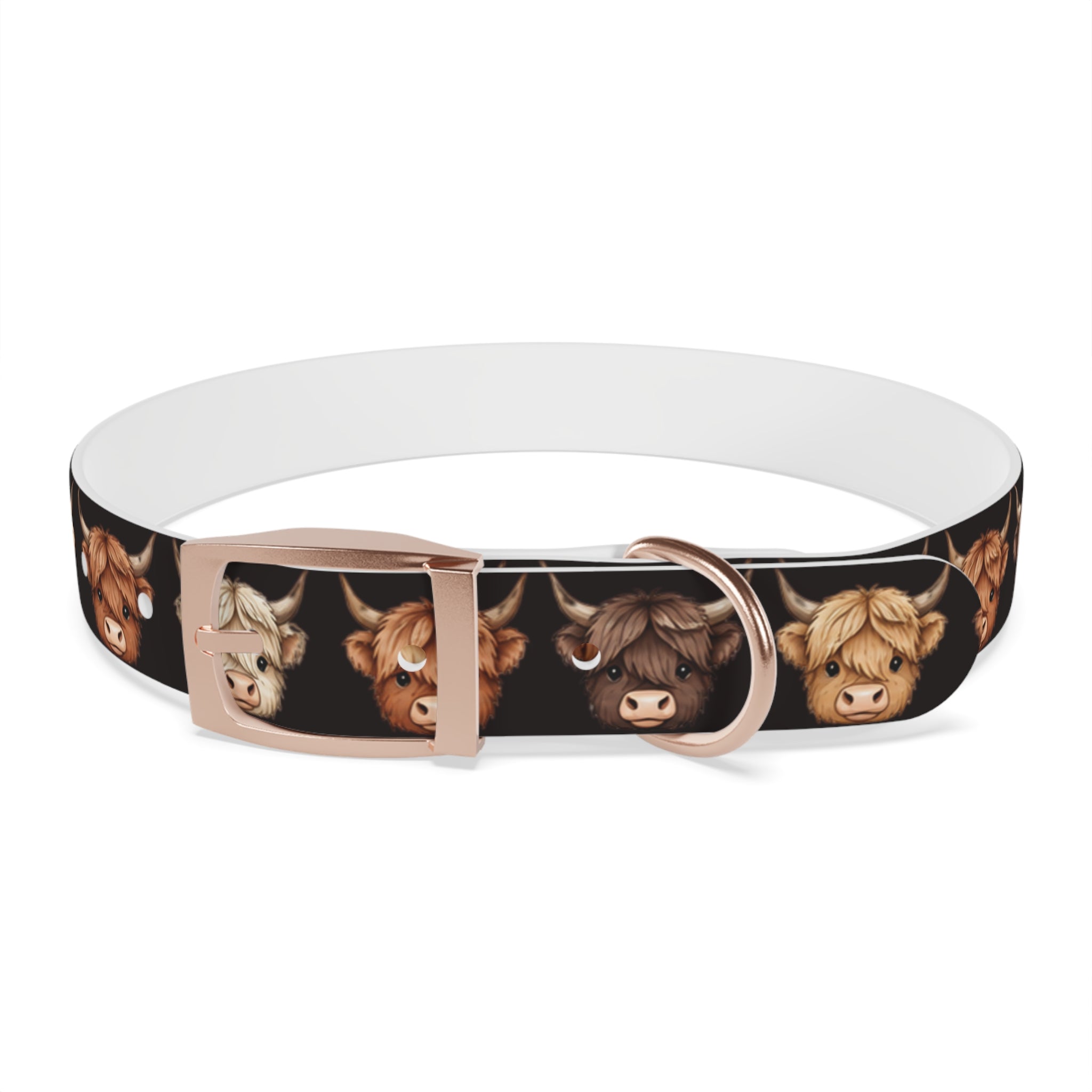 Highland Cow Dog Collar — Cute Scottish Cow Print Pet Collar