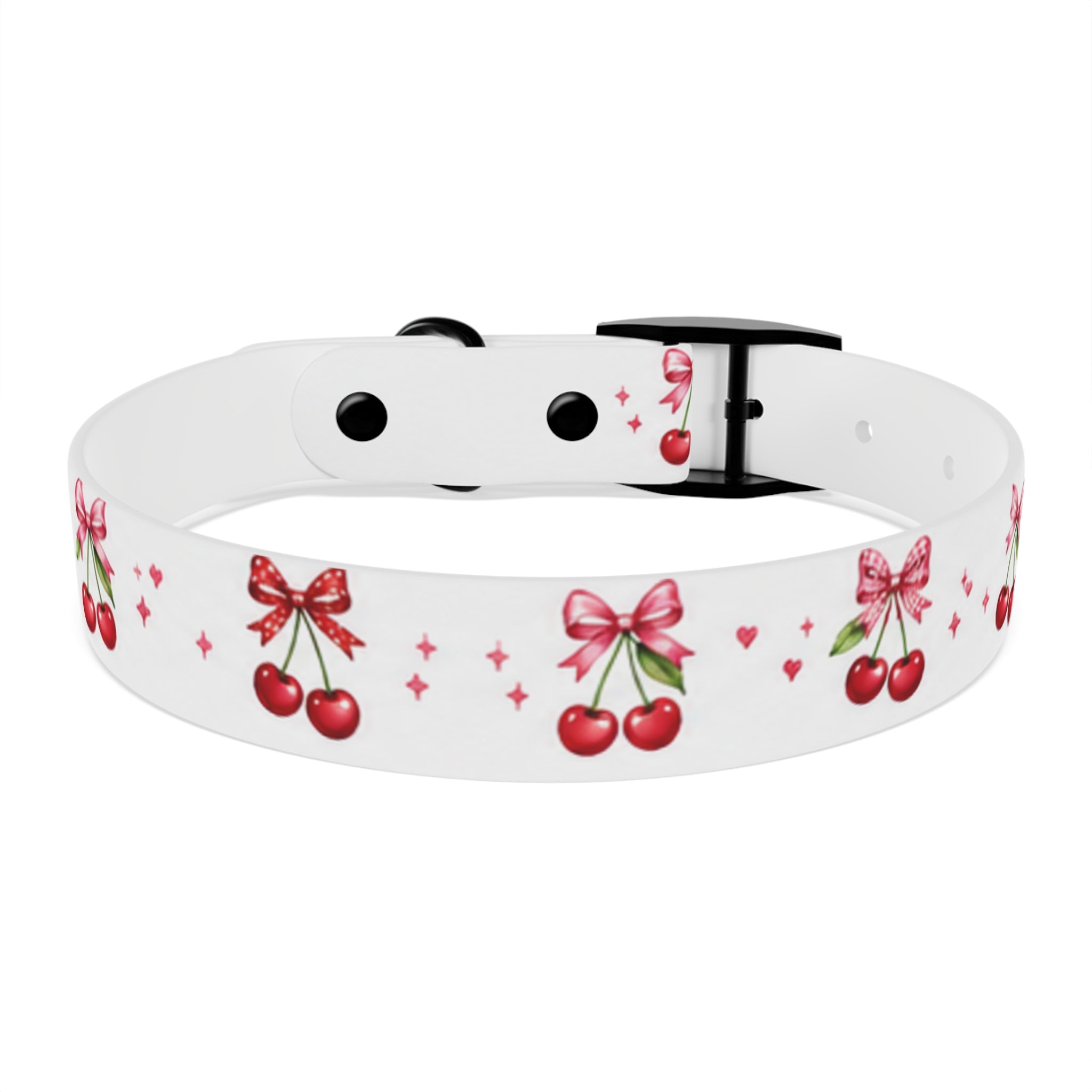 Cherry Bow Dog Collar — Cute Red Cherries Pattern Collar for Small & Medium Dogs