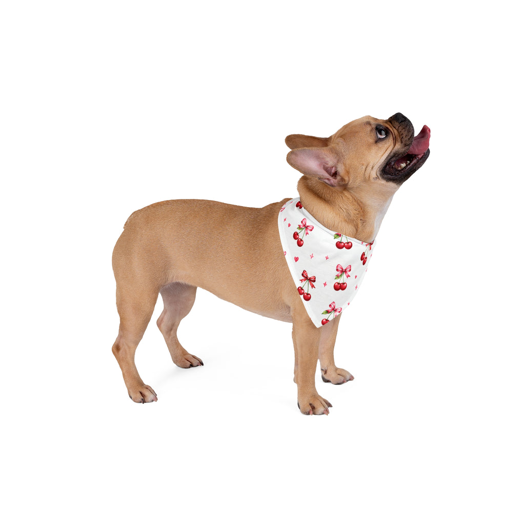Cherry Bow Pet Bandana — Cute Pink Cherry Pattern Dog & Cat Accessory
