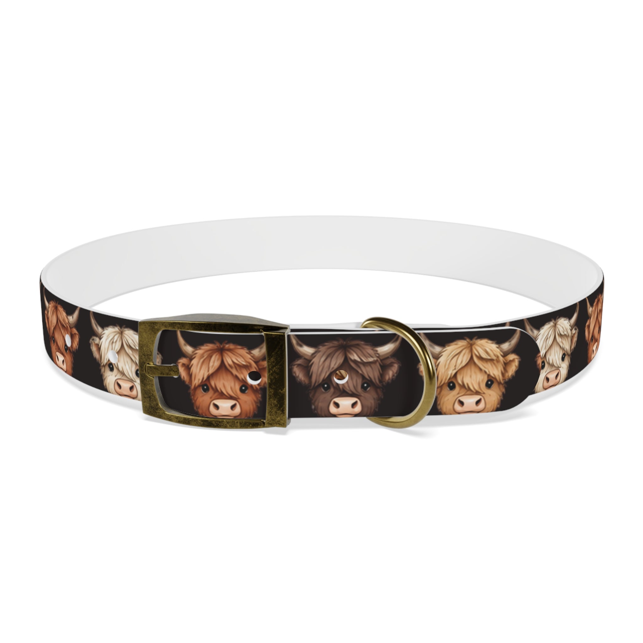 Highland Cow Dog Collar — Cute Scottish Cow Print Pet Collar
