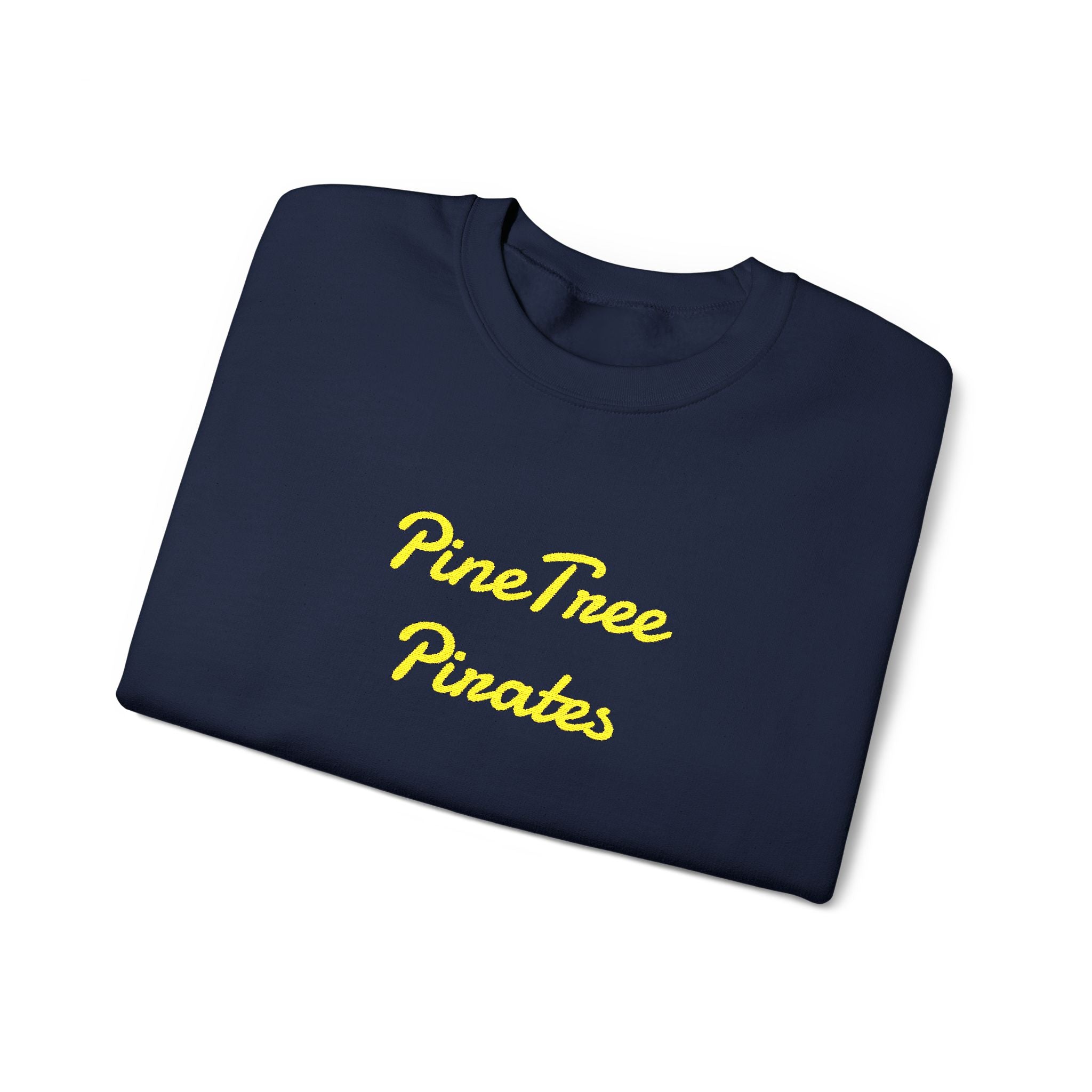 Crewneck Sweatshirt — "Pine Tree Paradise" Yellow Script Cozy Pullover