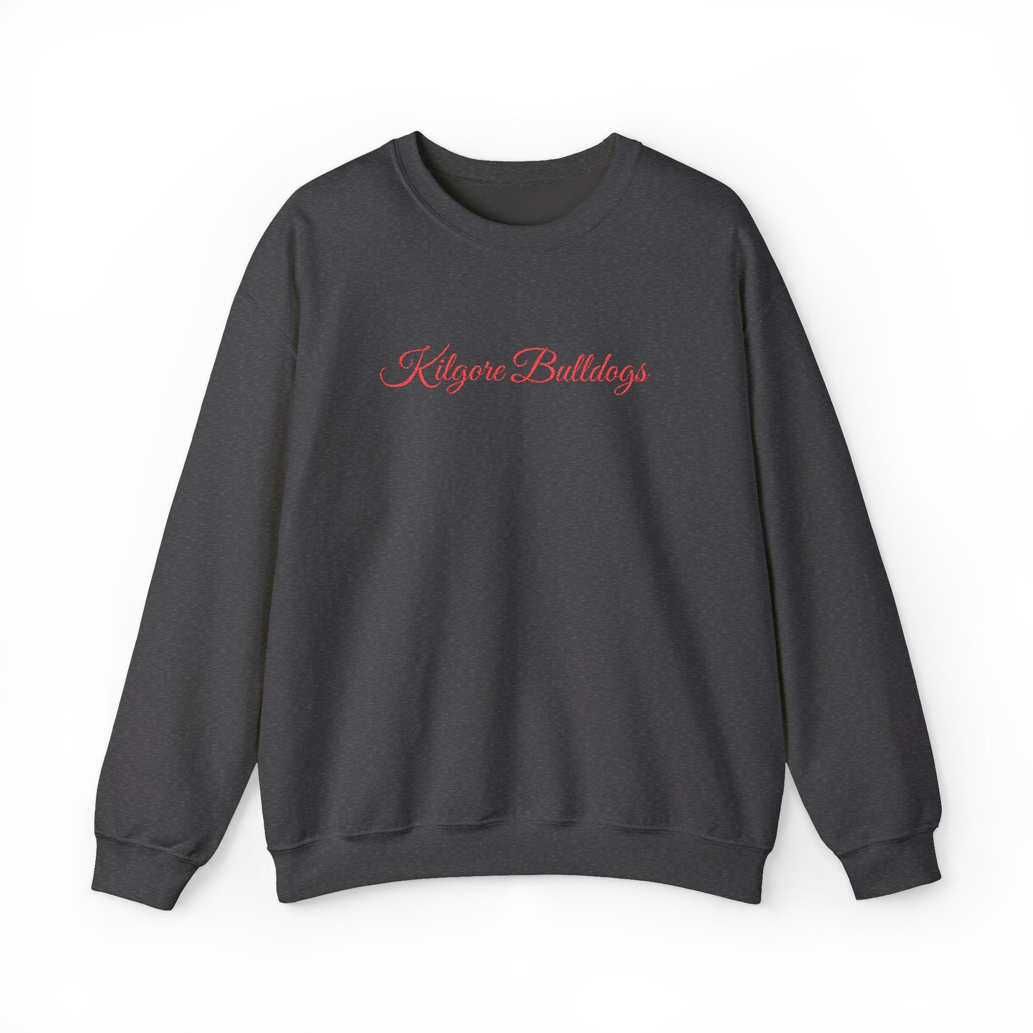 Crewneck Sweatshirt — 'Kilgore Bulldogs' Script Logo, Soft Casual School Spirit Pullover