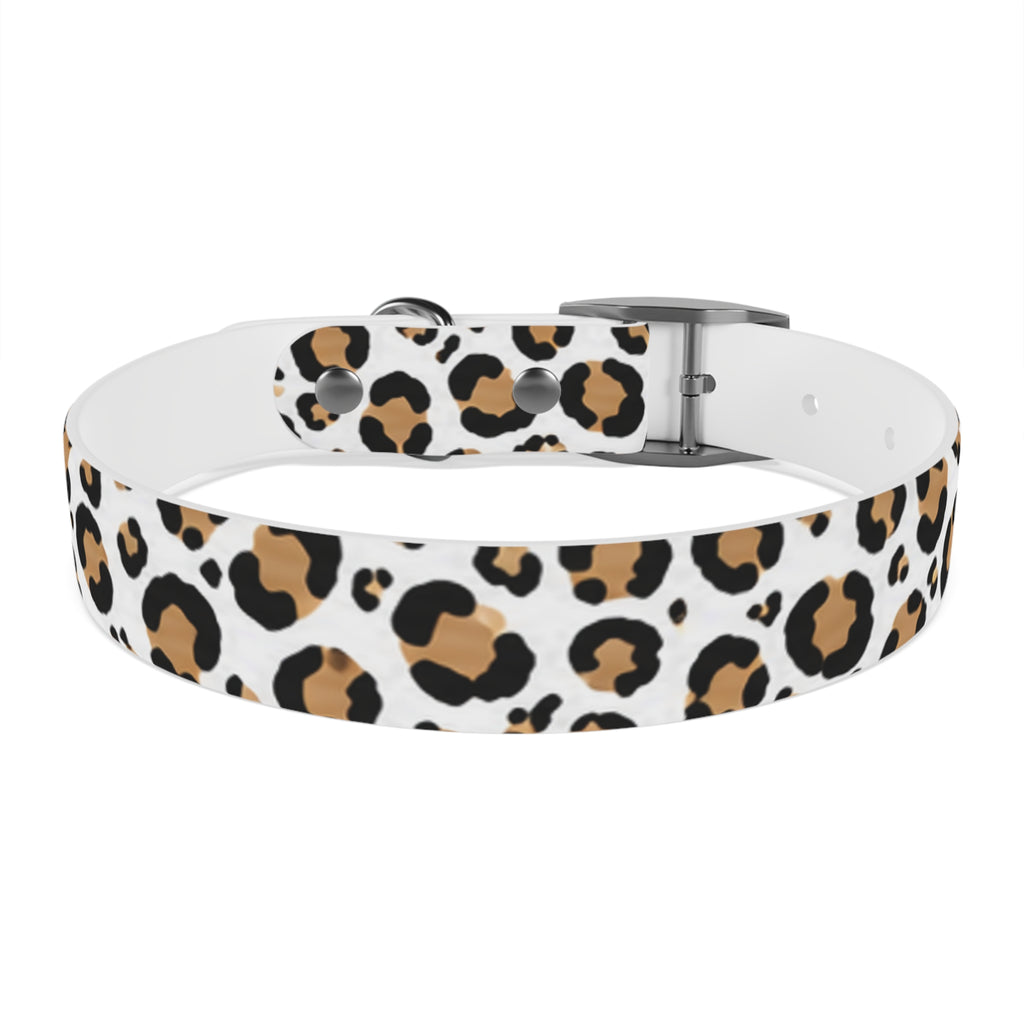 Leopard Print Dog Collar — Stylish Tan & Black Pattern for Small to Large Dogs