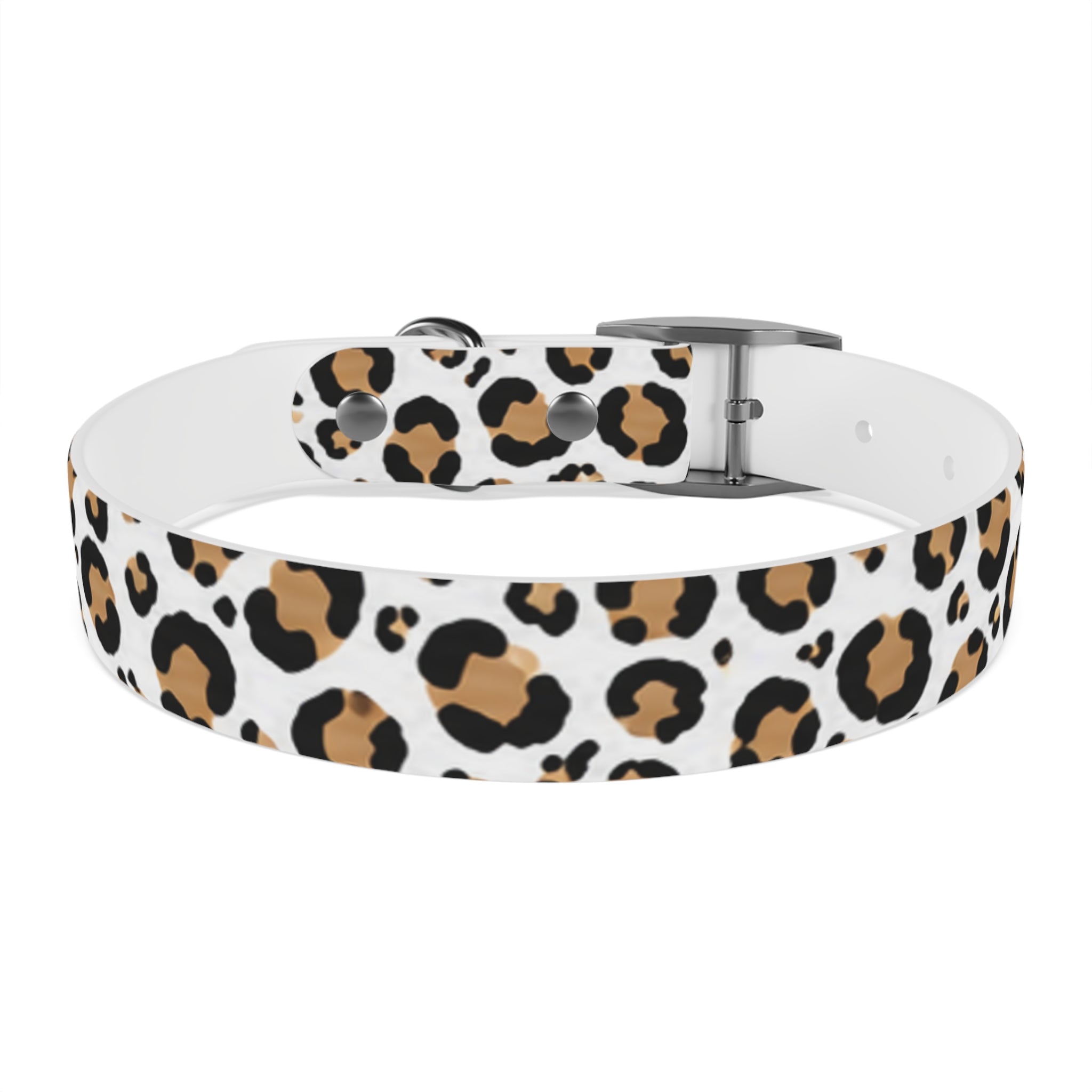 Leopard Print Dog Collar — Stylish Tan & Black Pattern for Small to Large Dogs