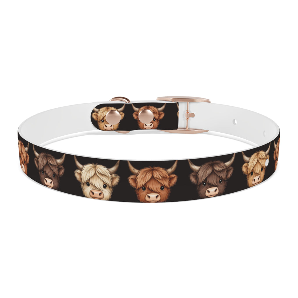 Highland Cow Dog Collar — Cute Scottish Cow Print Pet Collar
