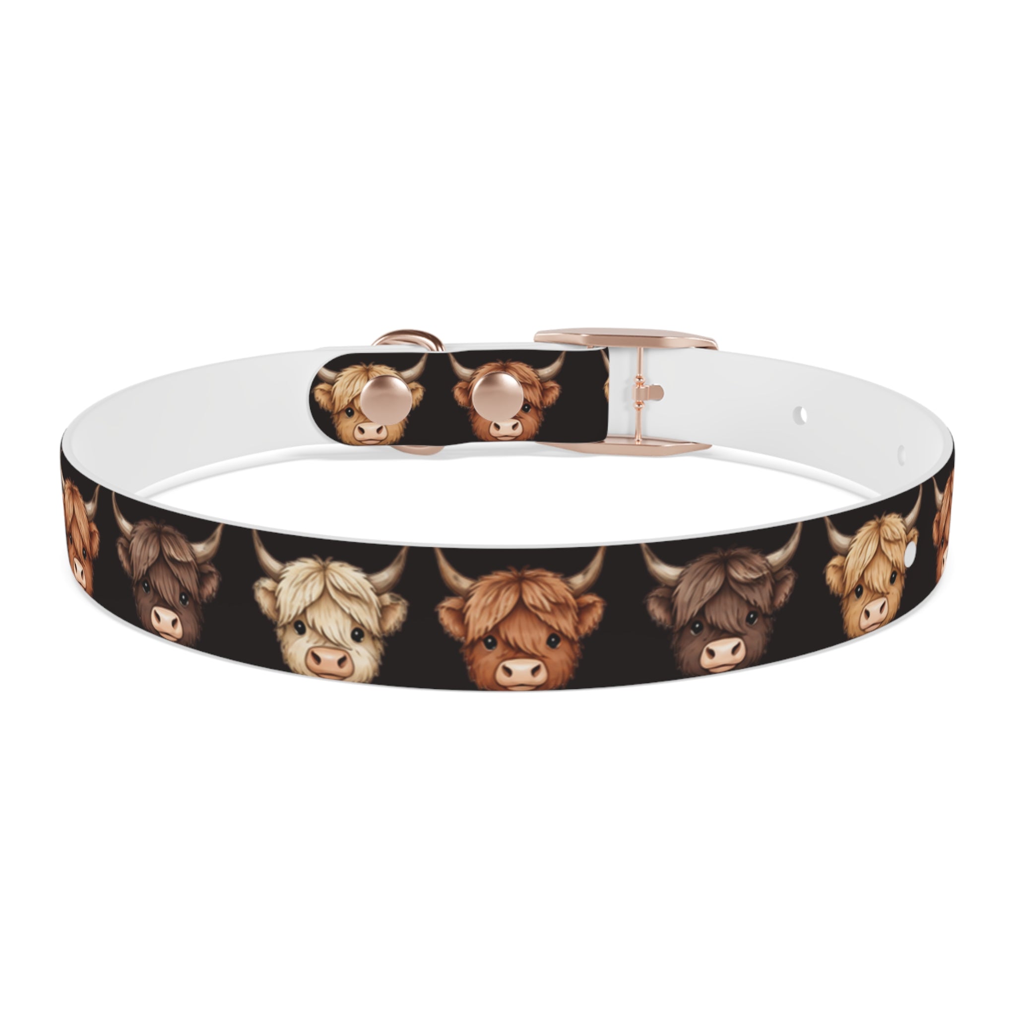 Highland Cow Dog Collar — Cute Scottish Cow Print Pet Collar