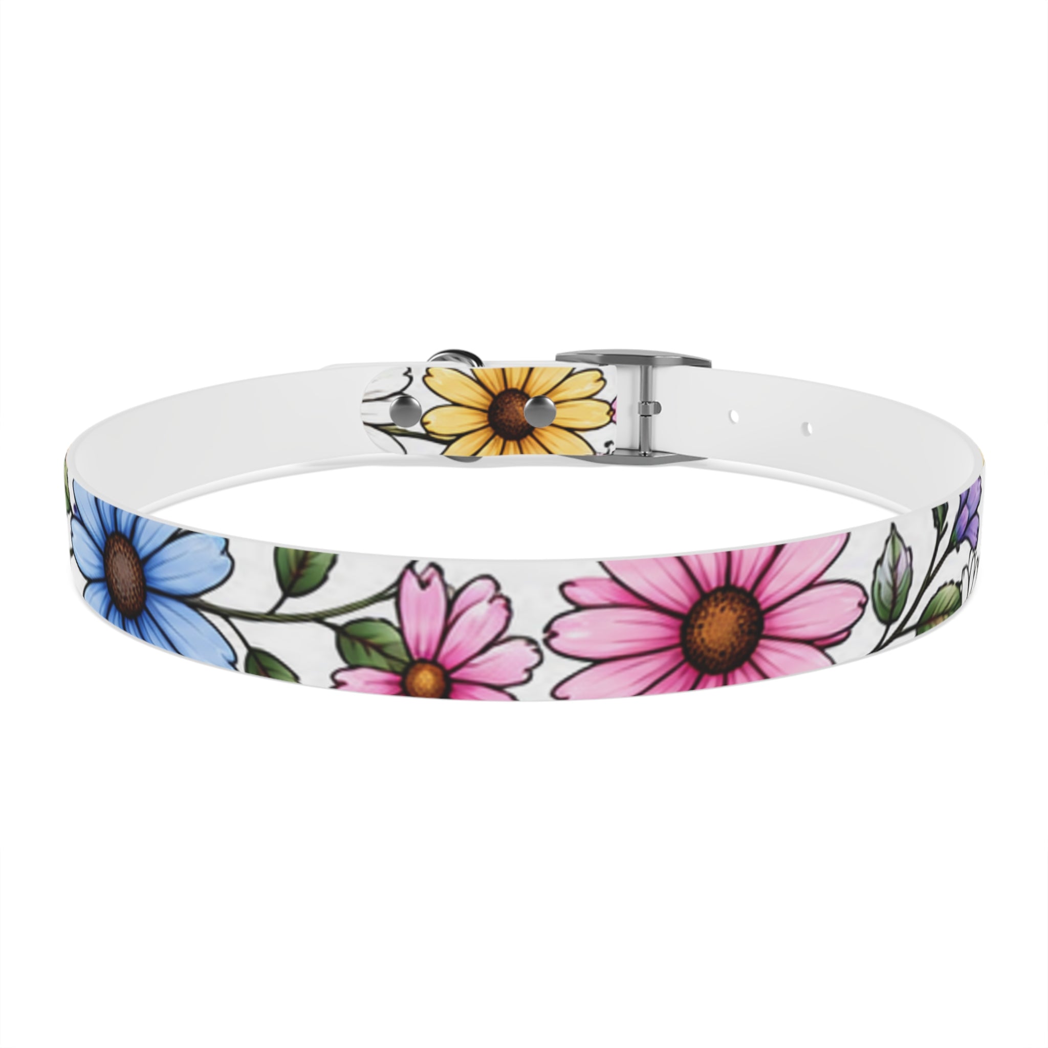 Floral Daisy Dog Collar — Colorful Spring Flower Pet Collar