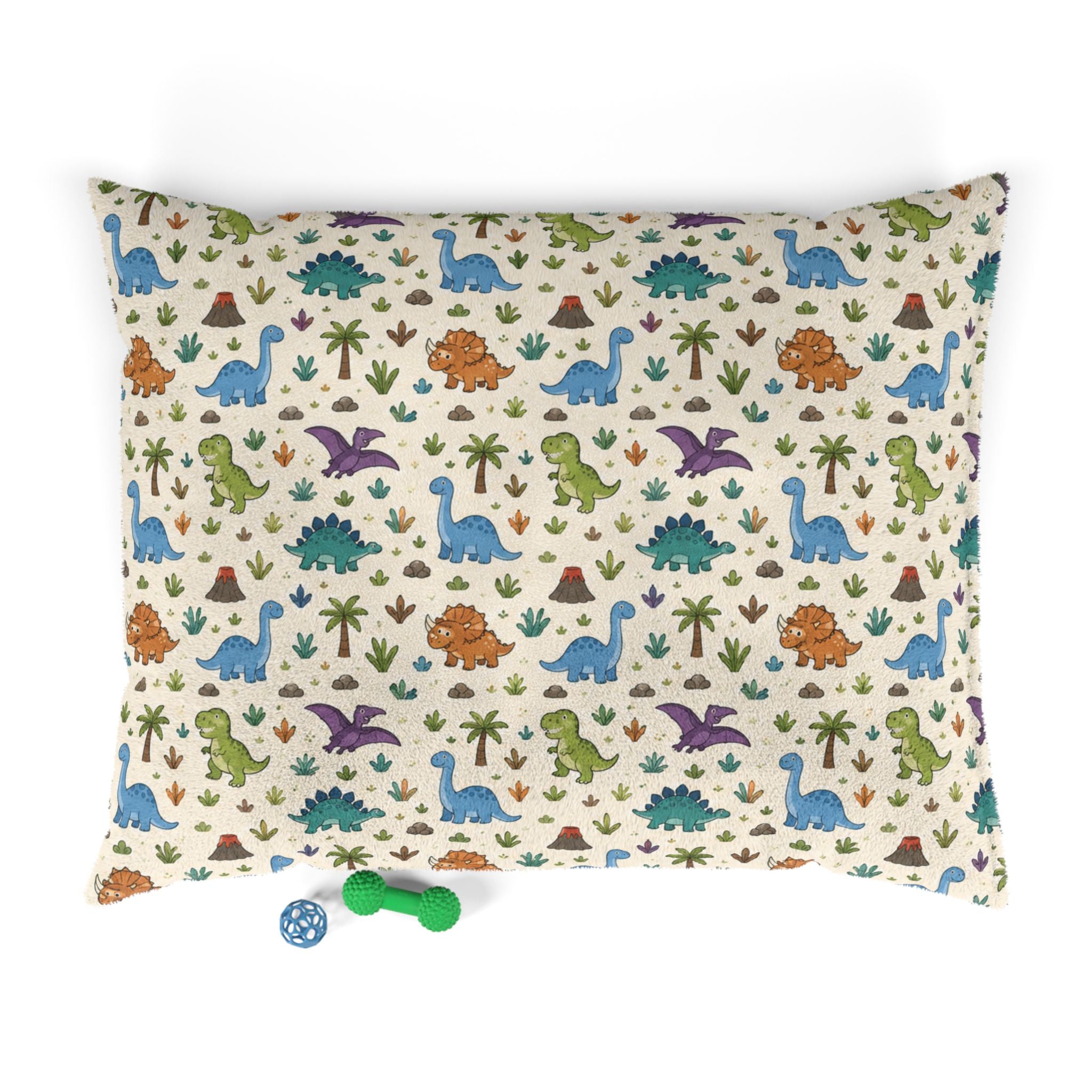 Dinosaur Pattern Pet Bed — Cute Dino Print Dog & Cat Cushion