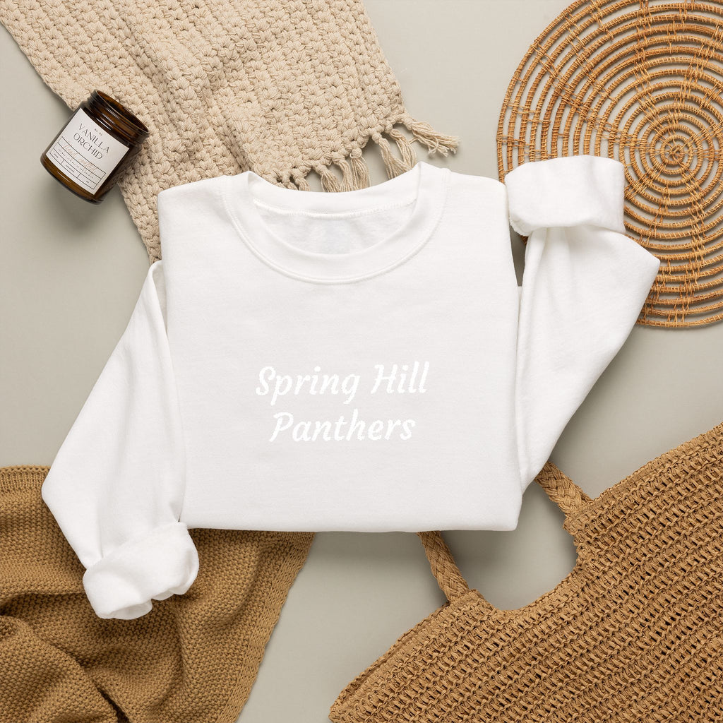 Crewneck Sweatshirt — 'Spring Hill Panthers' Minimalist School Crew