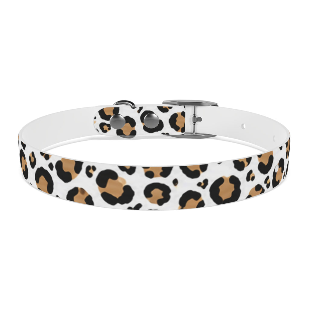 Leopard Print Dog Collar — Stylish Tan & Black Pattern for Small to Large Dogs