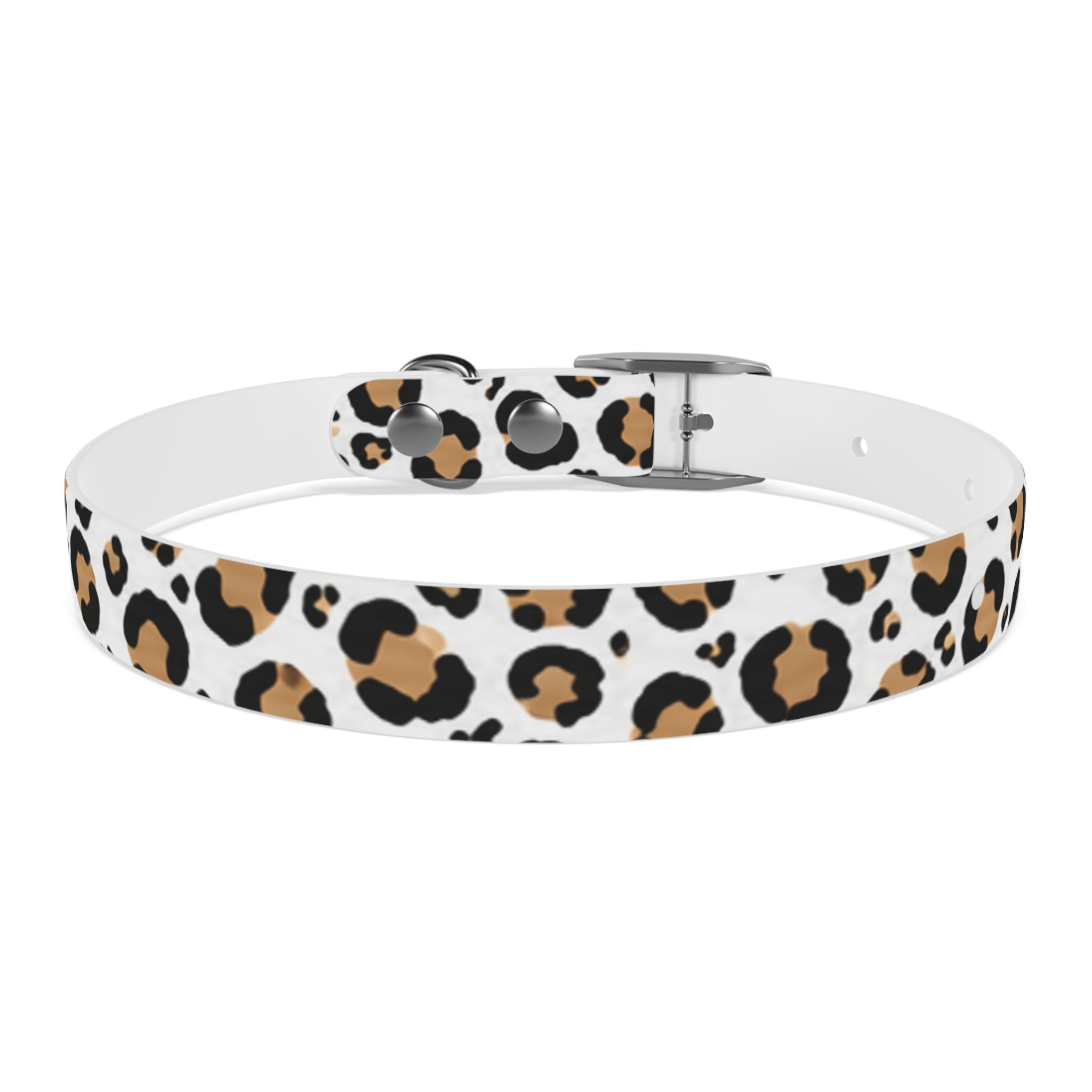 Leopard Print Dog Collar — Stylish Tan & Black Pattern for Small to Large Dogs