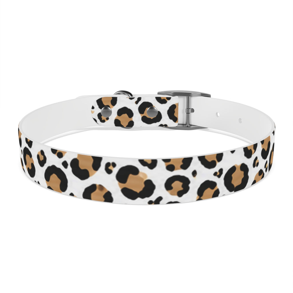 Leopard Print Dog Collar — Stylish Tan & Black Pattern for Small to Large Dogs