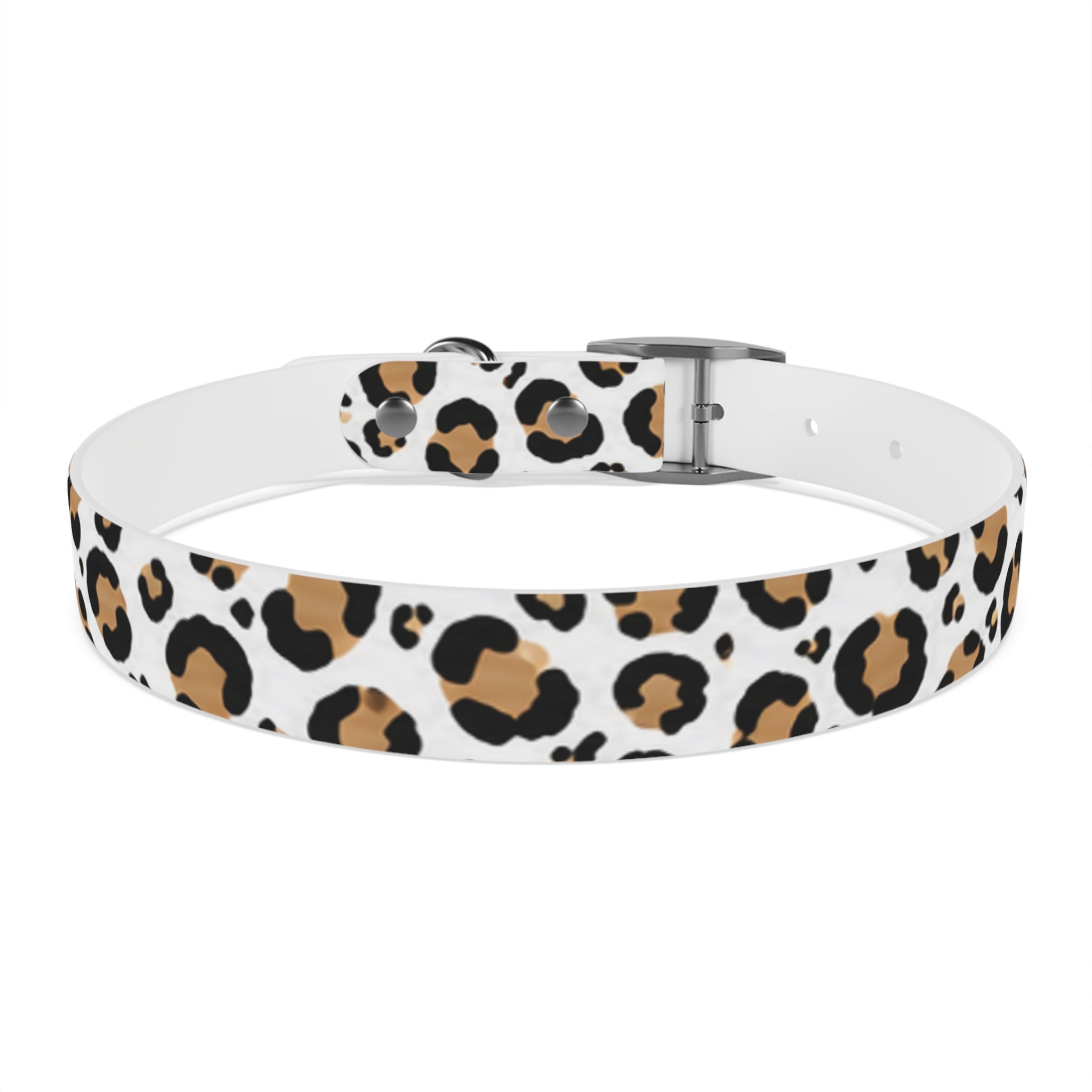 Leopard Print Dog Collar — Stylish Tan & Black Pattern for Small to Large Dogs