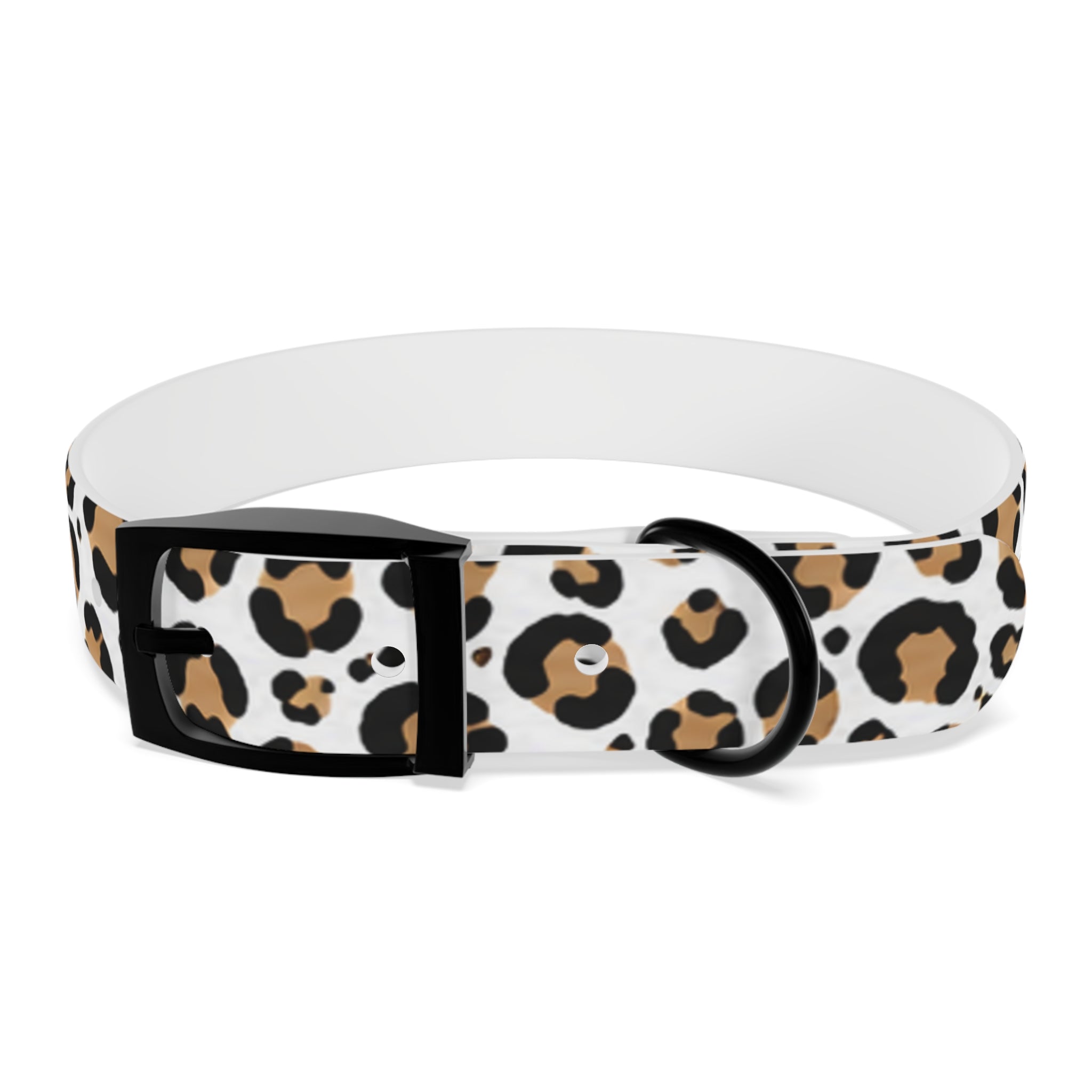 Leopard Print Dog Collar — Stylish Tan & Black Pattern for Small to Large Dogs