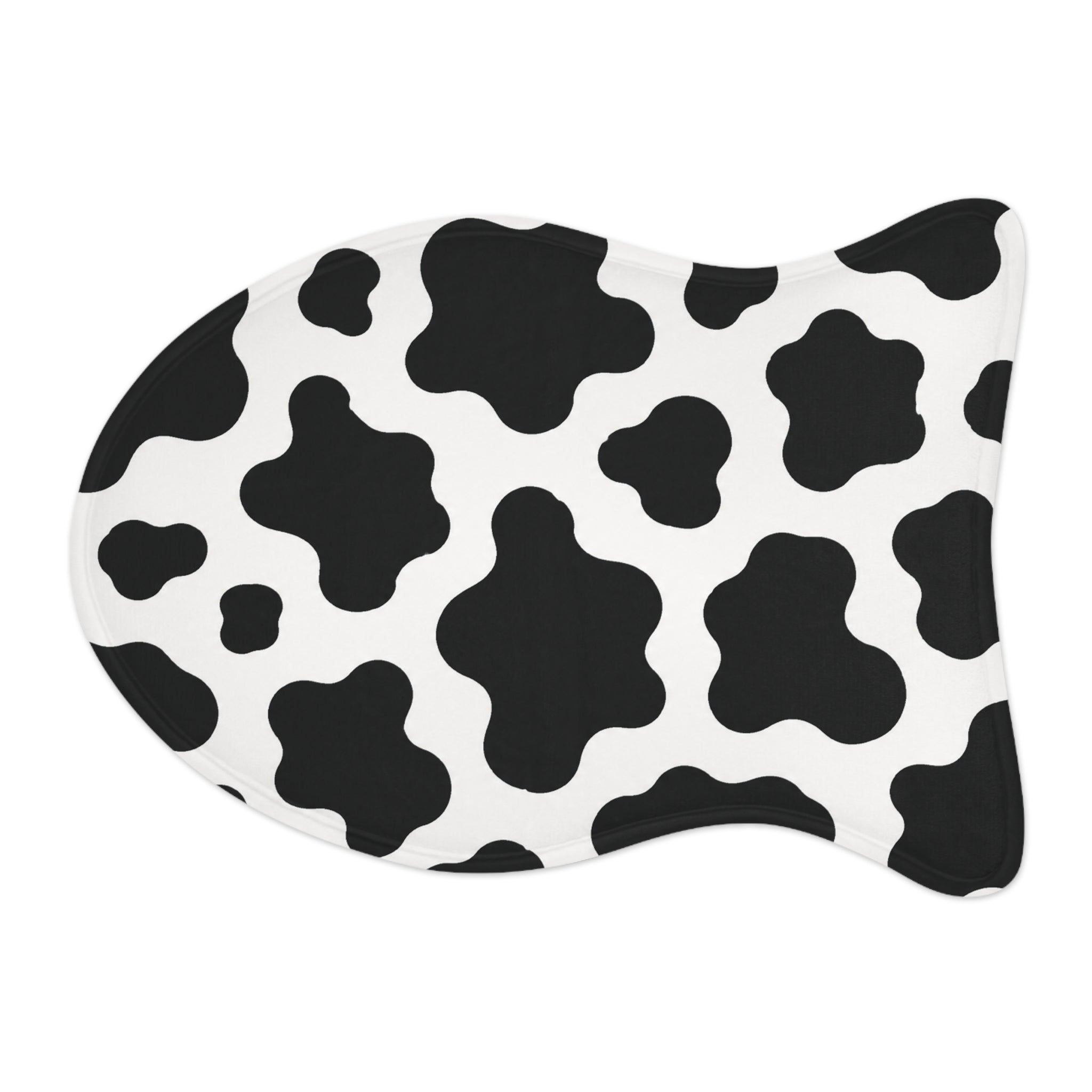 Cow Print Pet Feeding Mat — Non-Slip, Waterproof Dog & Cat Bowl Placemat