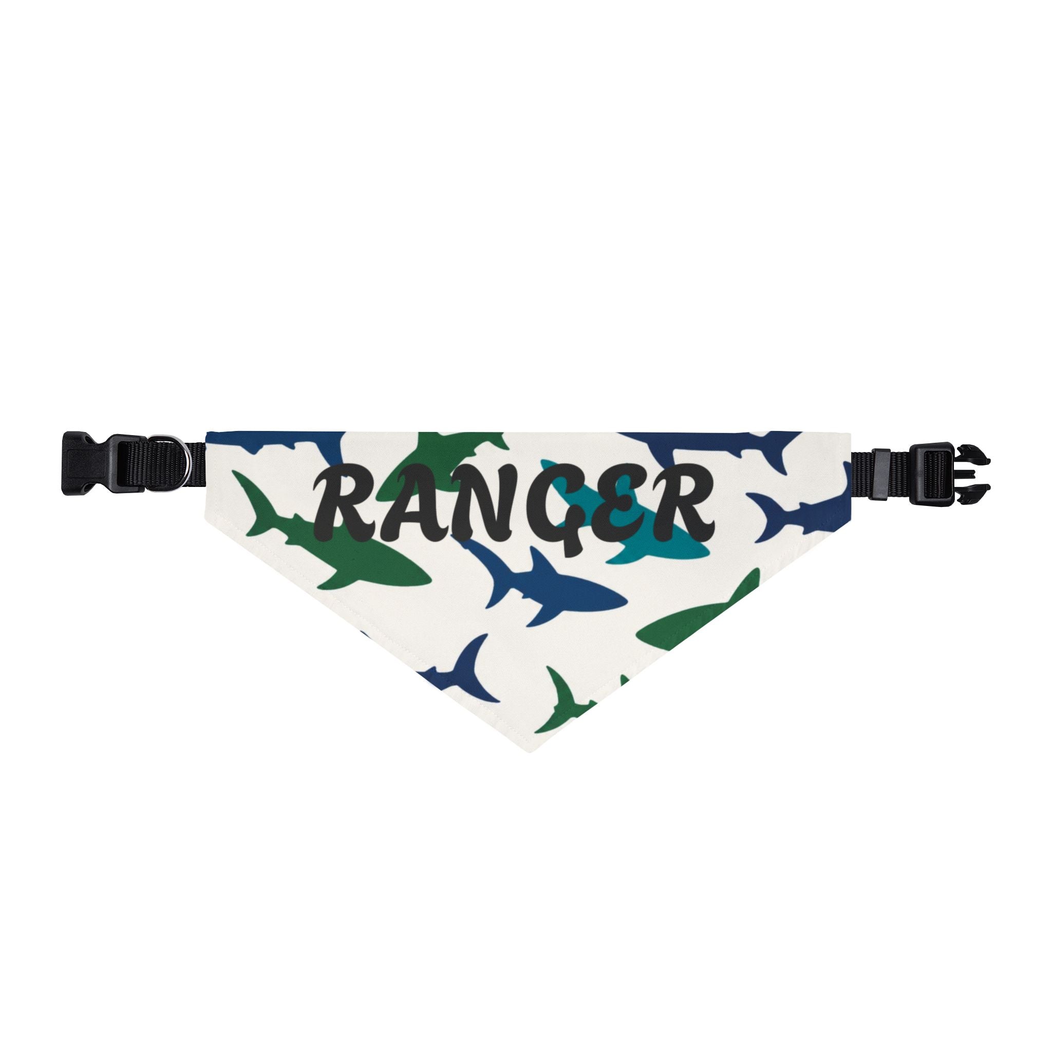 Clip-on Pet Bandana — 'RANGER' Shark Print Collar Accessory