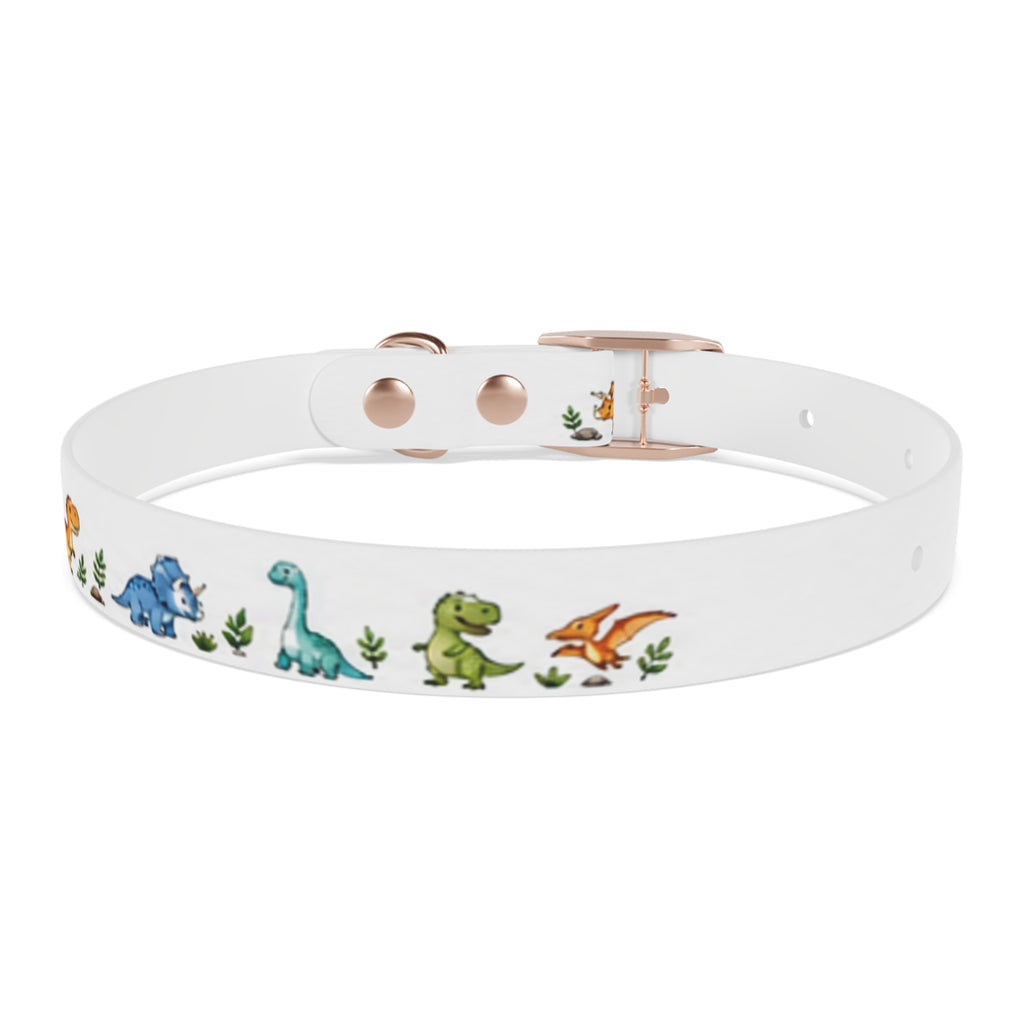 Cute Watercolor Dinosaurs Dog Collar – Adjustable Pet Collar with Colorful Dino Pattern