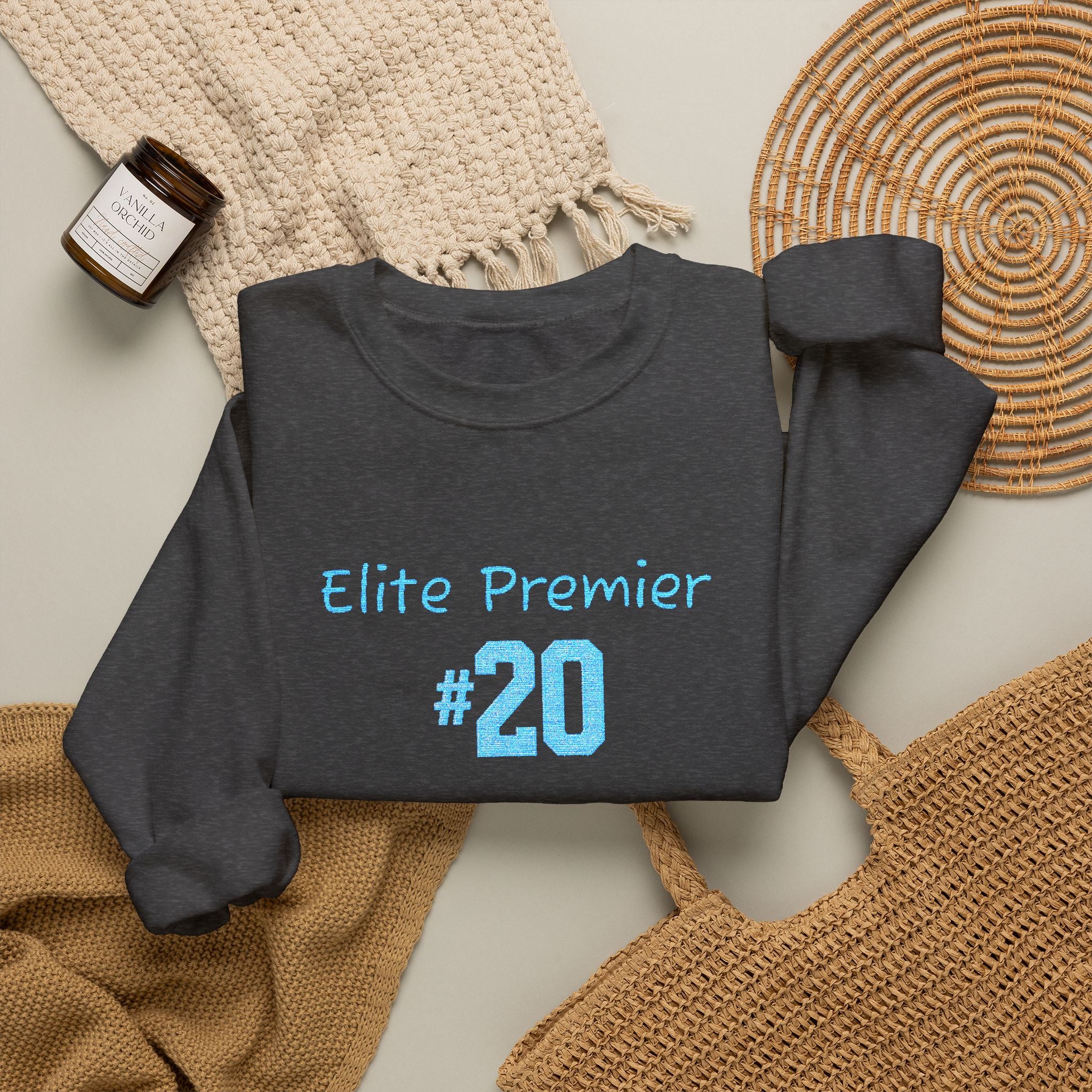 Crewneck Sweatshirt — "Elite Premier 20" Light Blue Team Tribute