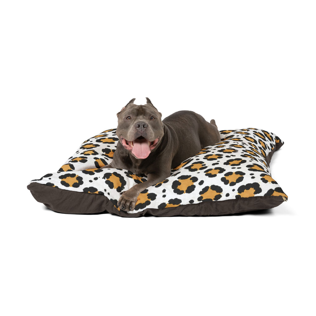 Leopard Print Pet Bed — Cozy Faux Fur Cushion for Dogs & Cats