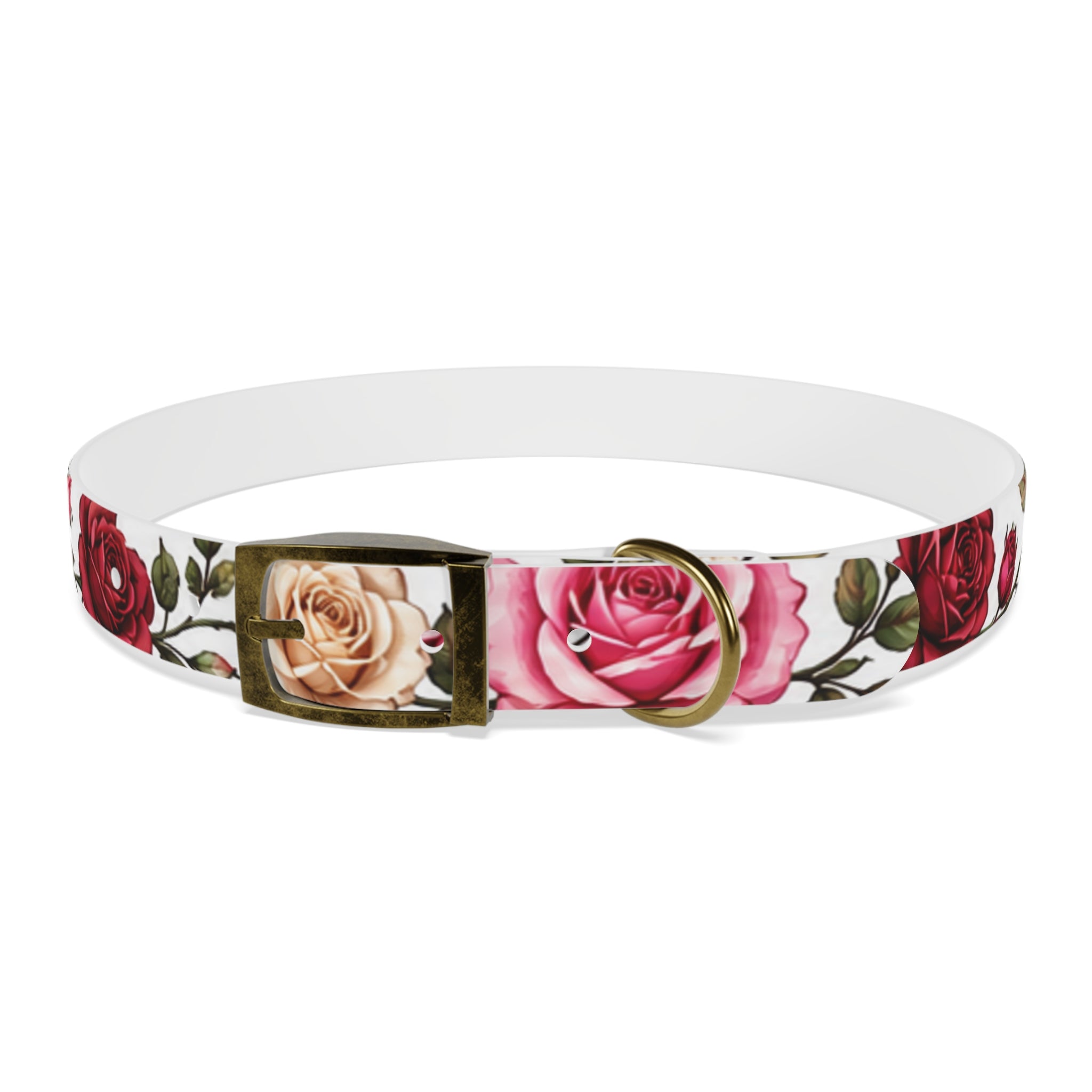 Floral Rose Dog Collar — Pink & Cream Garden Print