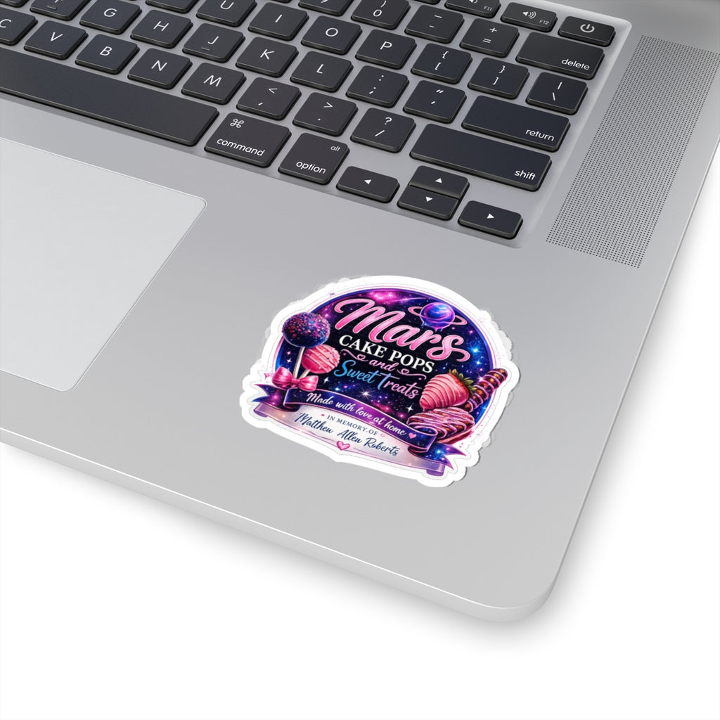 Kiss-Cut Sticker — 'Mars Cake Pops and Sweet Treats' Retro Space Bakery Decal