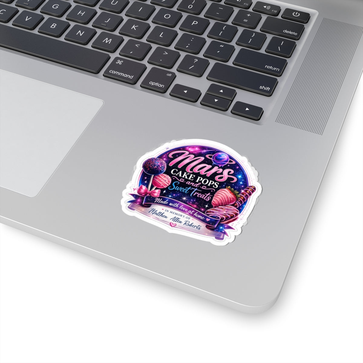 Kiss-Cut Sticker — 'Mars Cake Pops and Sweet Treats' Retro Space Bakery Decal