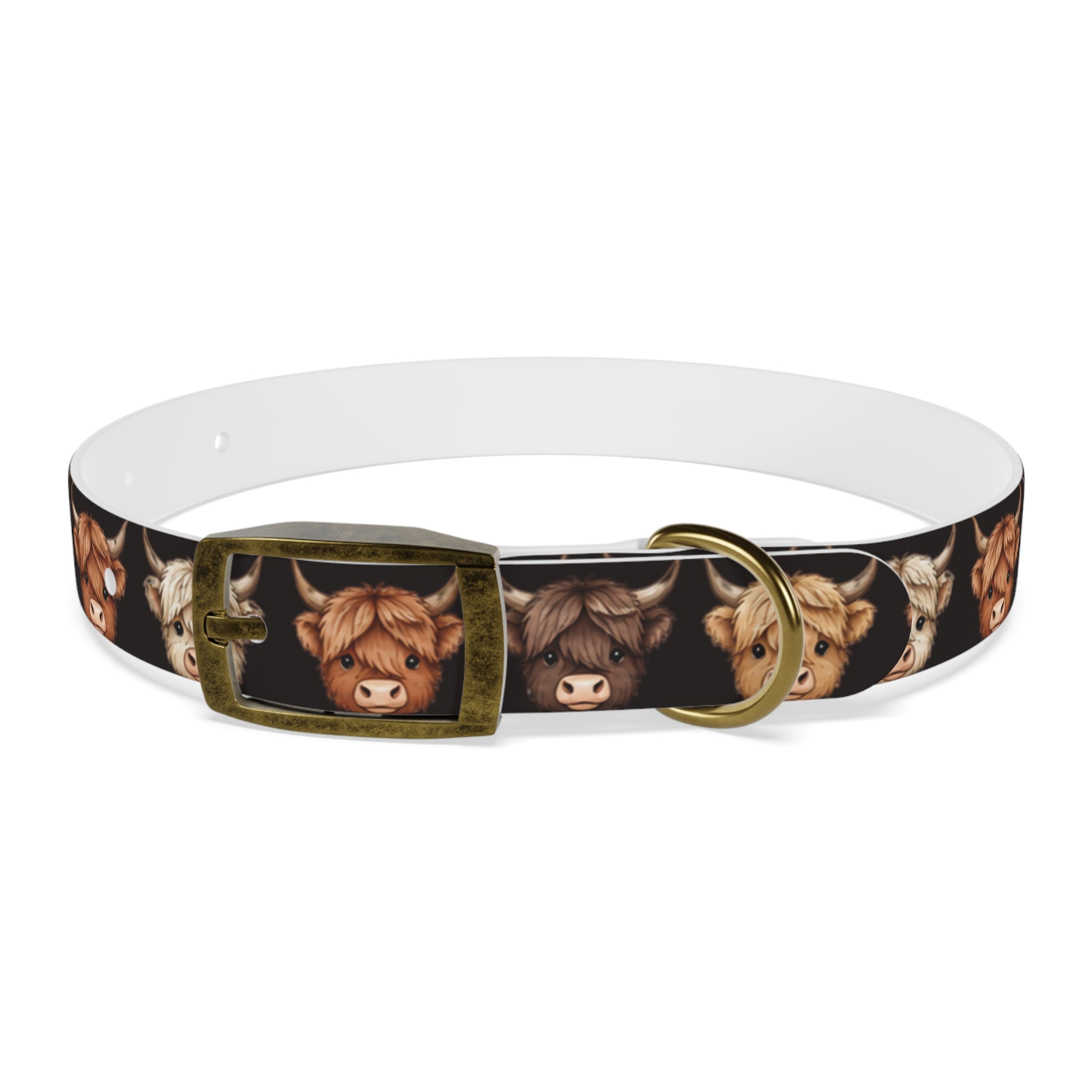 Highland Cow Dog Collar — Cute Scottish Cow Print Pet Collar