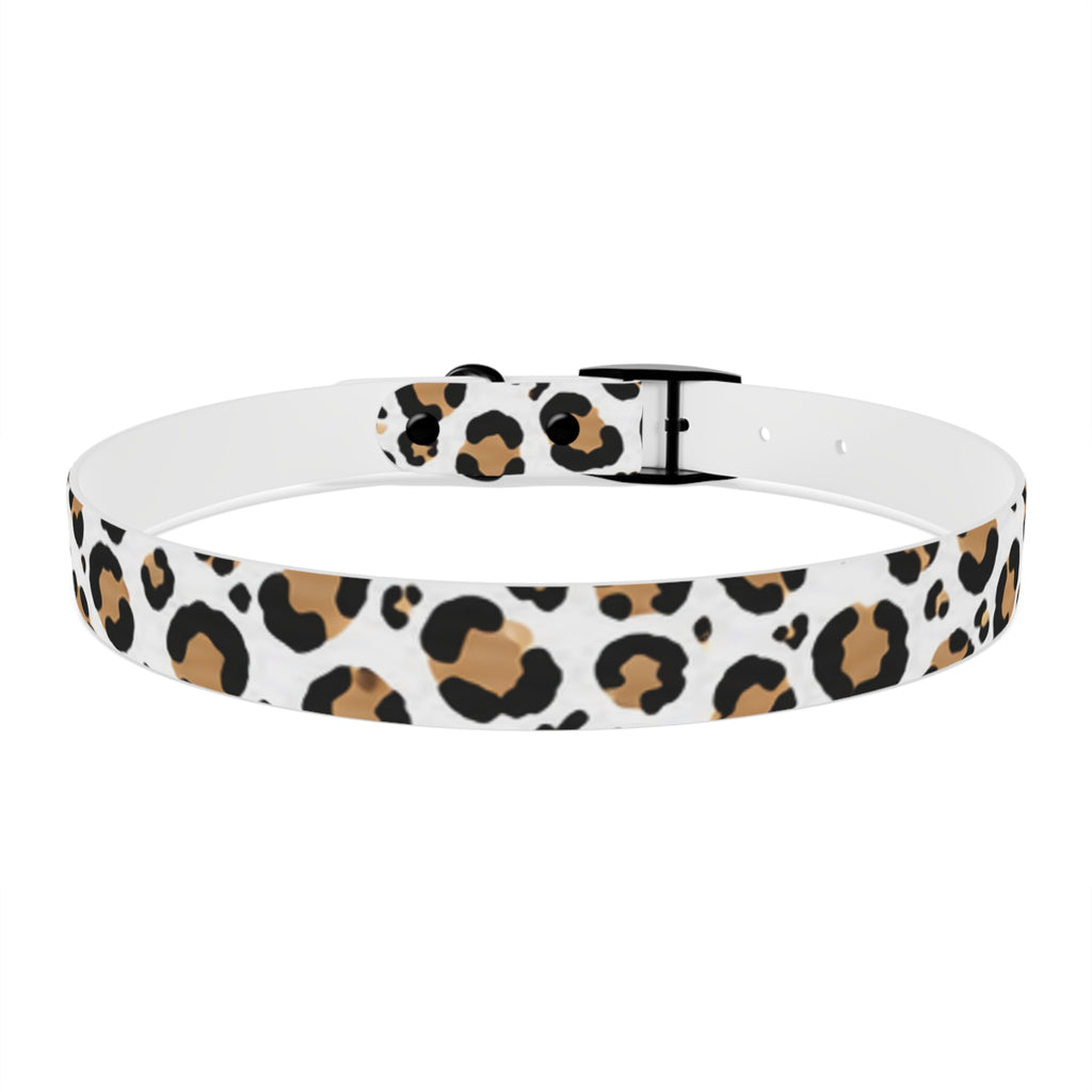 Leopard Print Dog Collar — Stylish Tan & Black Pattern for Small to Large Dogs