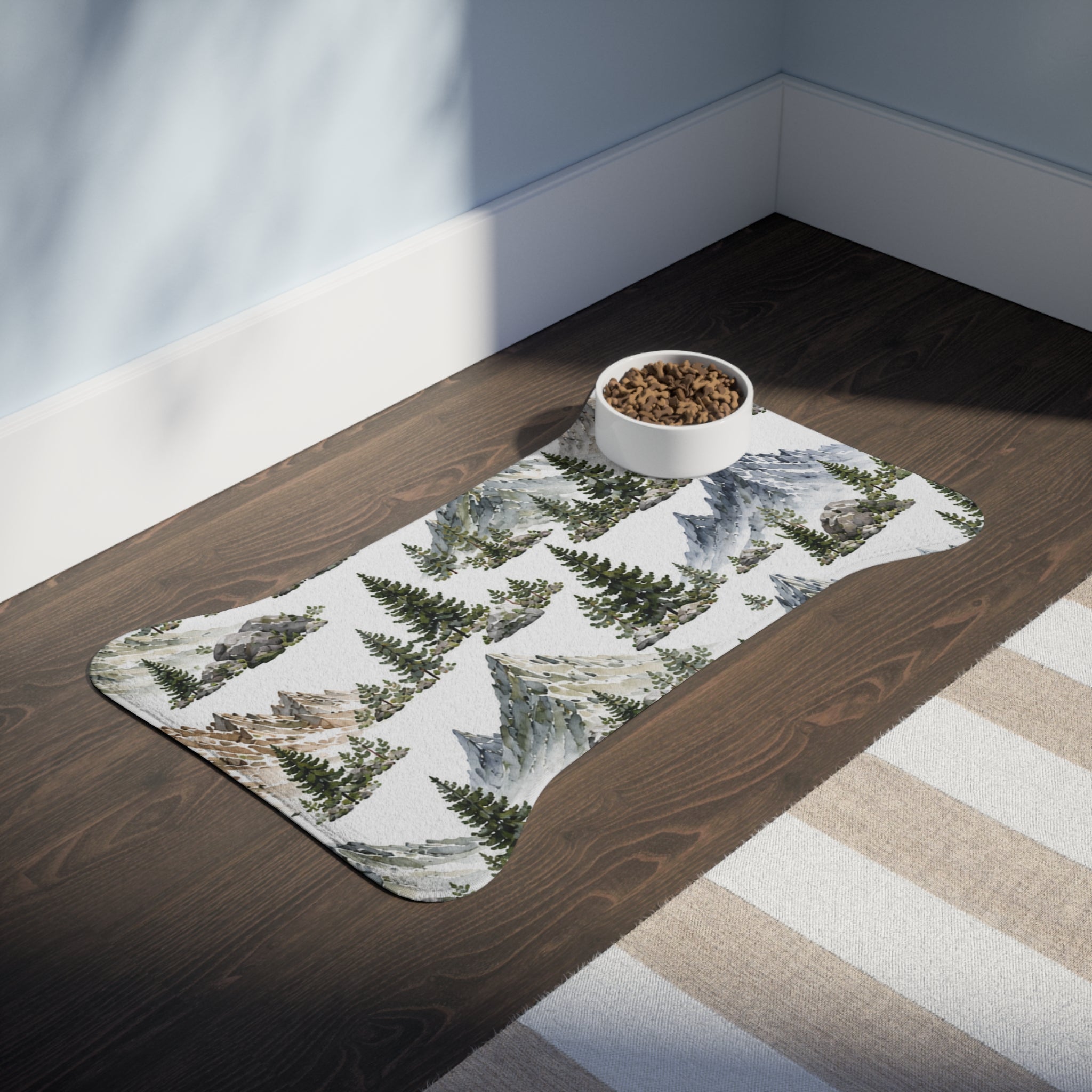 Mountain Pines Pet Feeding Mat — Waterproof, Non-Slip Dog & Cat Placemat