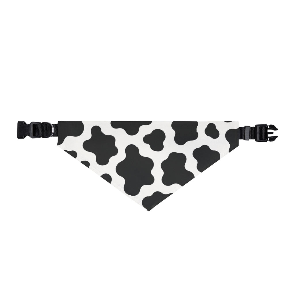 Cow Print Clip-On Pet Bandana - Black & White Adjustable Collar Accessory