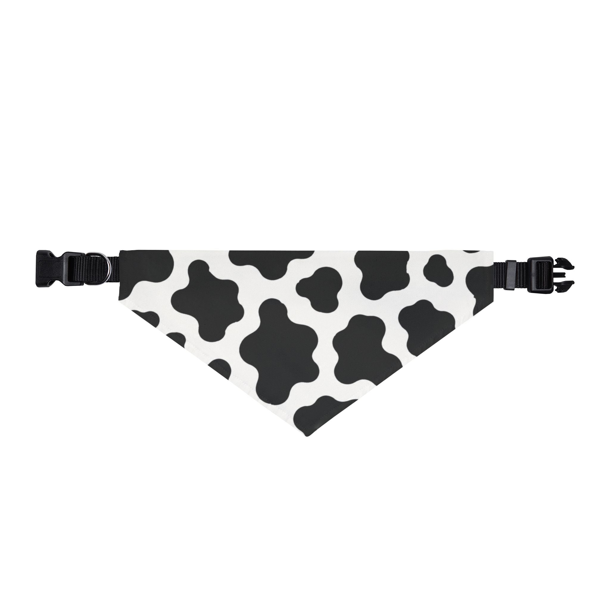 Cow Print Clip-On Pet Bandana - Black & White Adjustable Collar Accessory