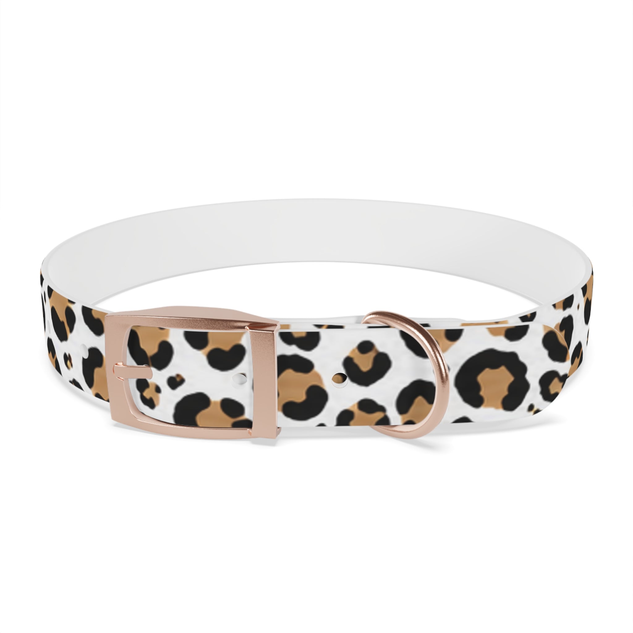 Leopard Print Dog Collar — Stylish Tan & Black Pattern for Small to Large Dogs