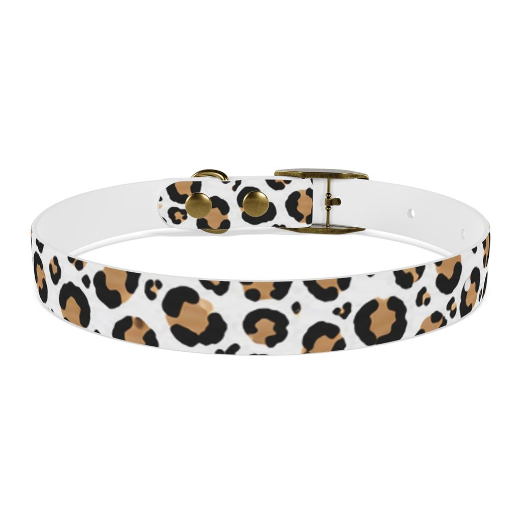 Leopard Print Dog Collar — Stylish Tan & Black Pattern for Small to Large Dogs