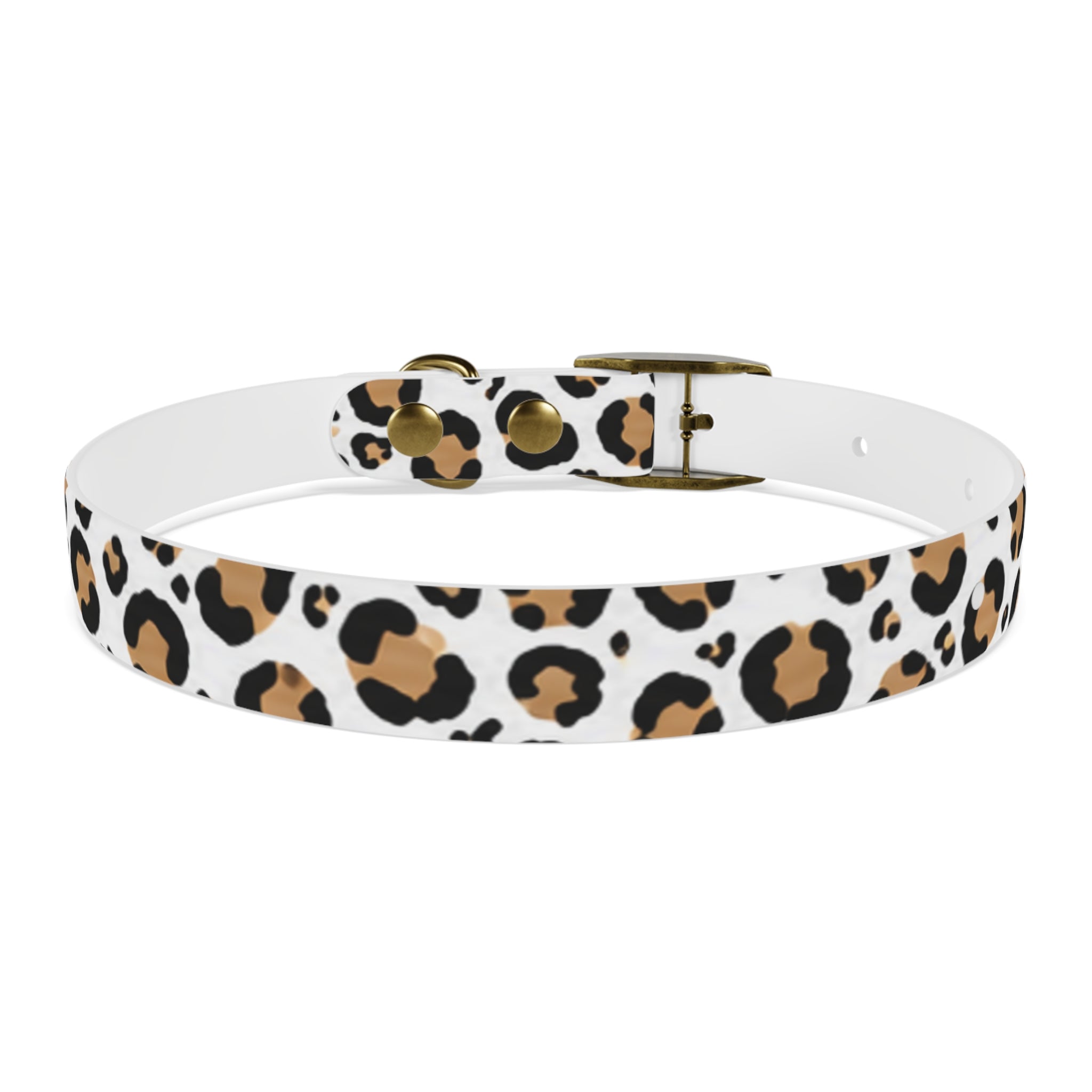 Leopard Print Dog Collar — Stylish Tan & Black Pattern for Small to Large Dogs