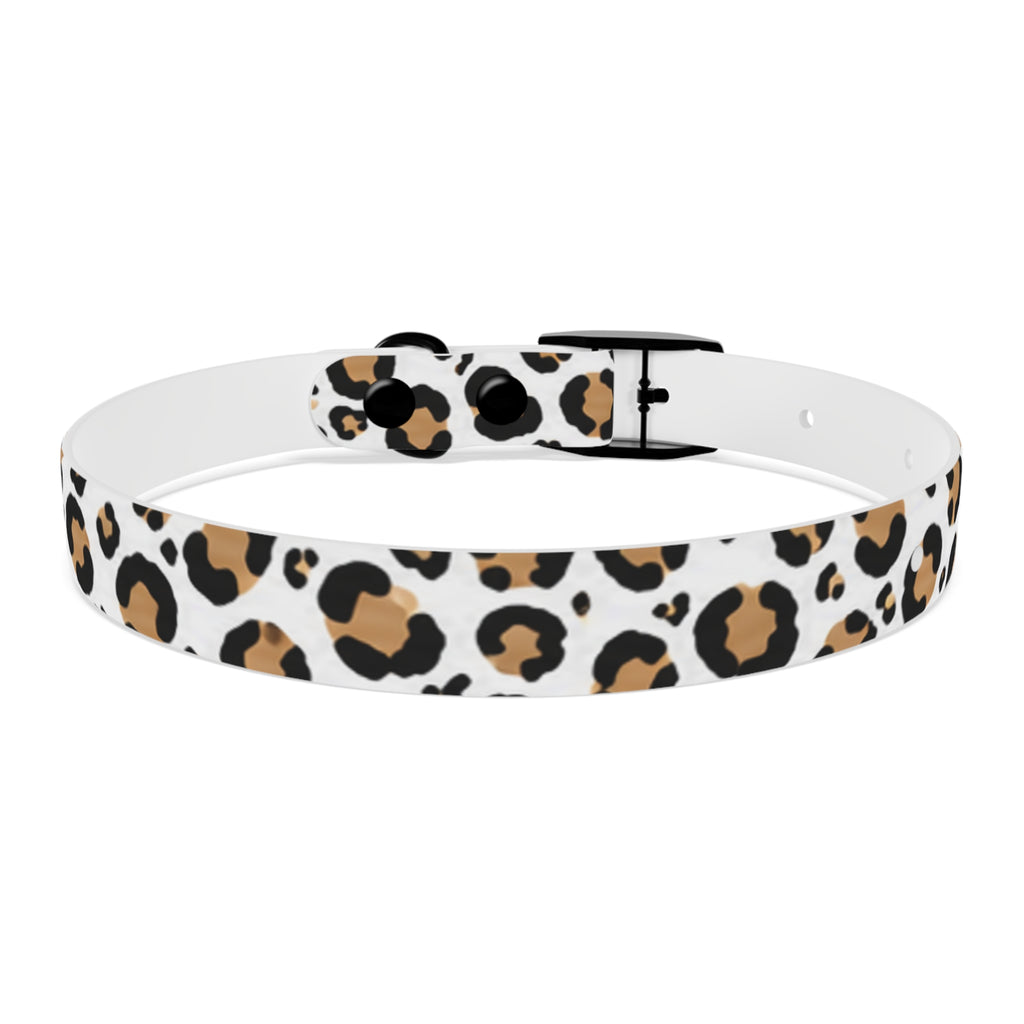 Leopard Print Dog Collar — Stylish Tan & Black Pattern for Small to Large Dogs