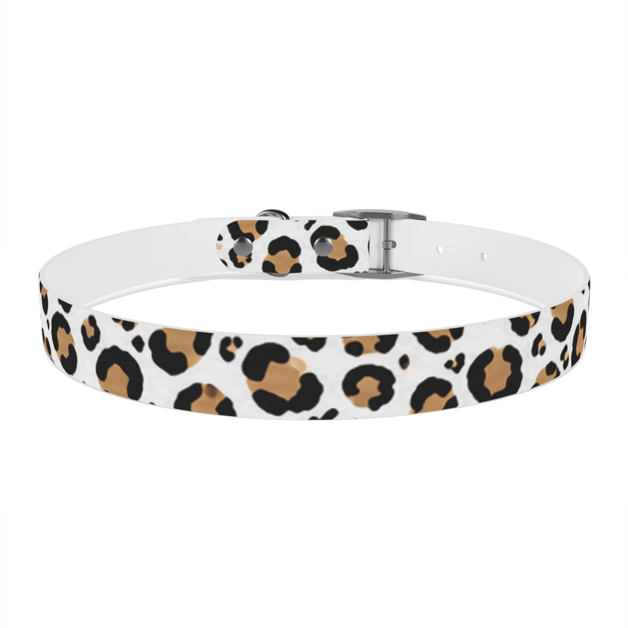 Leopard Print Dog Collar — Stylish Tan & Black Pattern for Small to Large Dogs