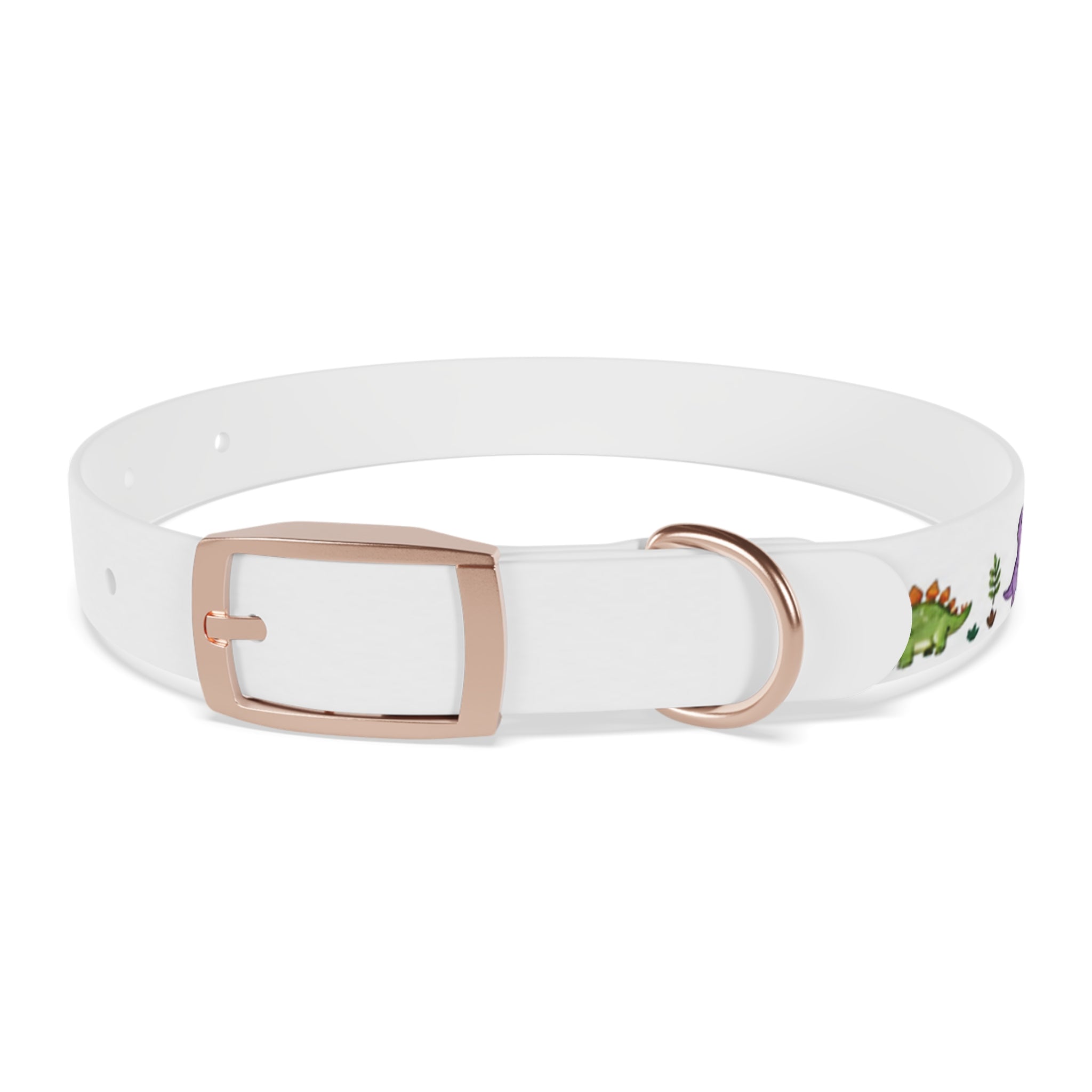 Cute Watercolor Dinosaurs Dog Collar – Adjustable Pet Collar with Colorful Dino Pattern
