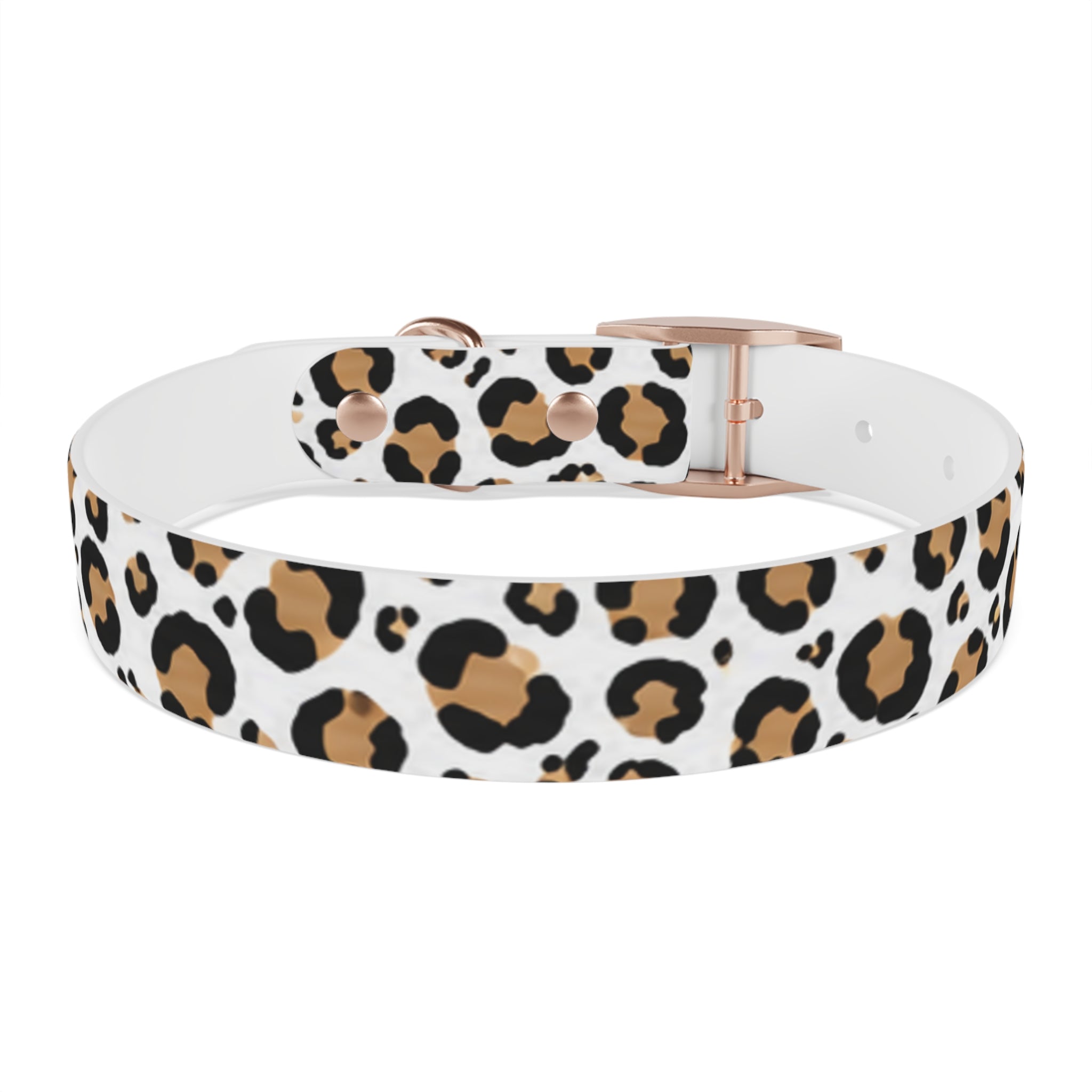Leopard Print Dog Collar — Stylish Tan & Black Pattern for Small to Large Dogs