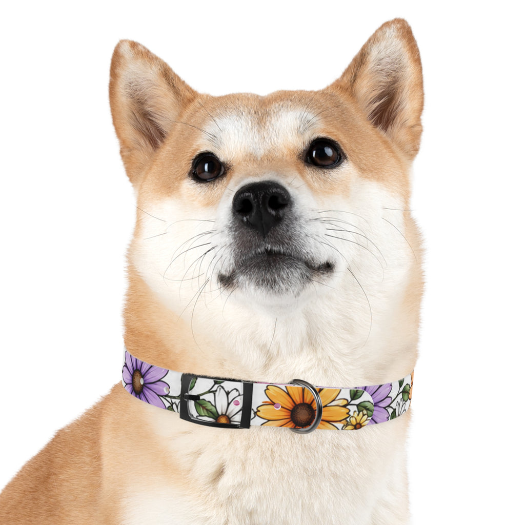 Floral Daisy Dog Collar — Colorful Spring Flower Pet Collar