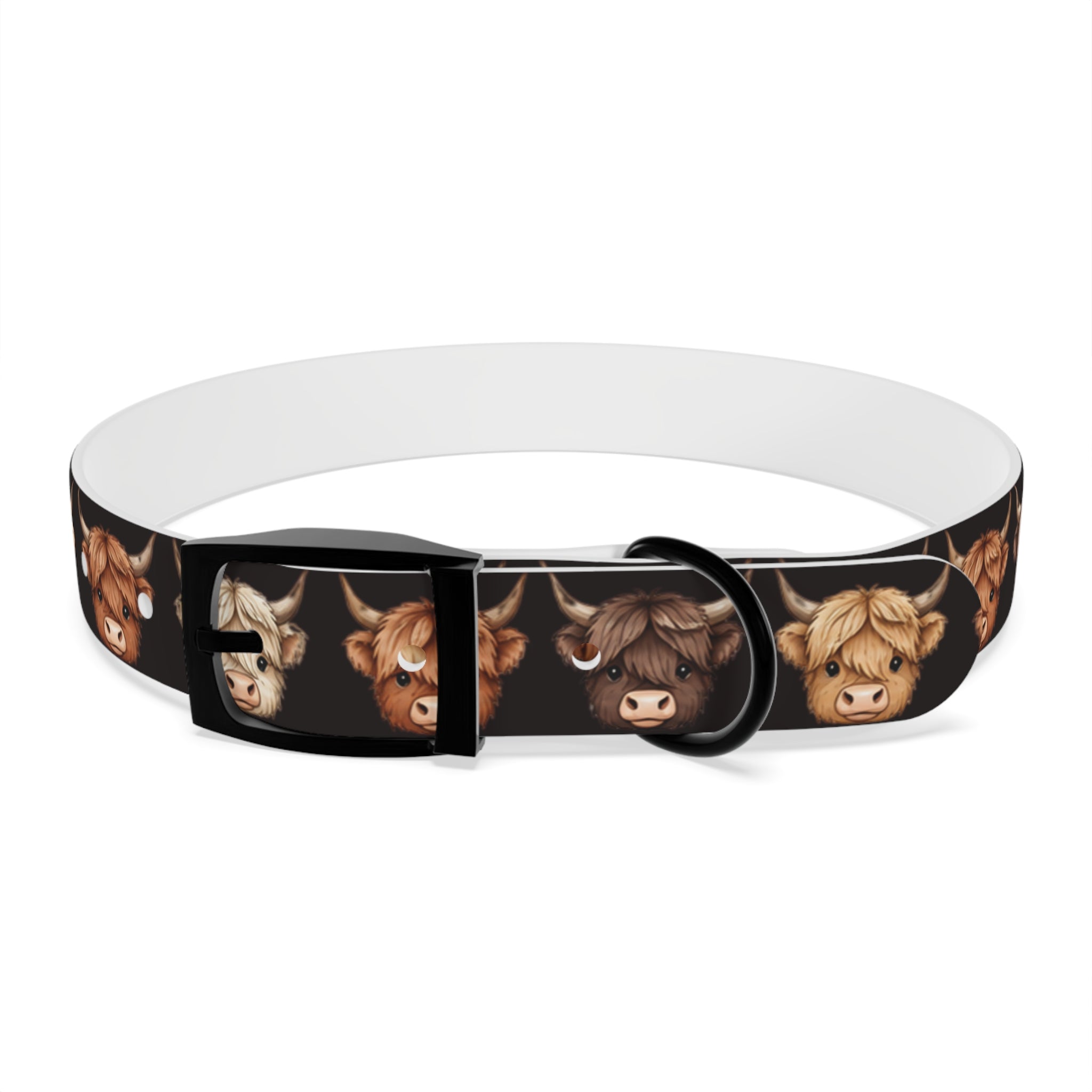 Highland Cow Dog Collar — Cute Scottish Cow Print Pet Collar