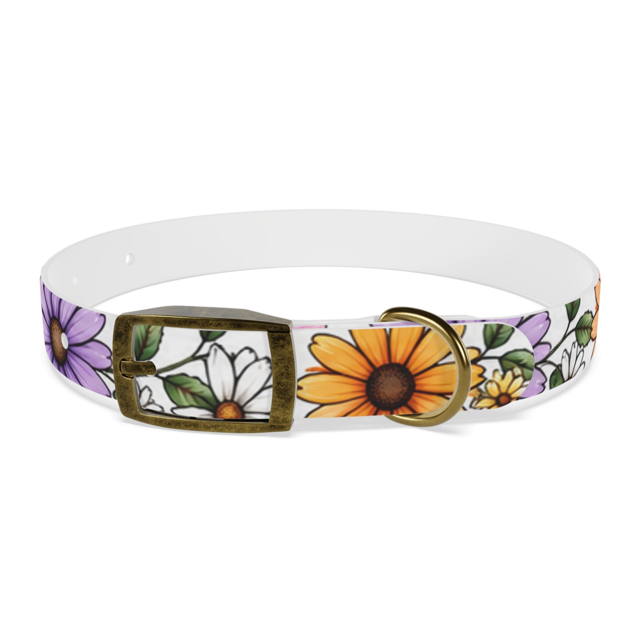 Floral Daisy Dog Collar — Colorful Spring Flower Pet Collar