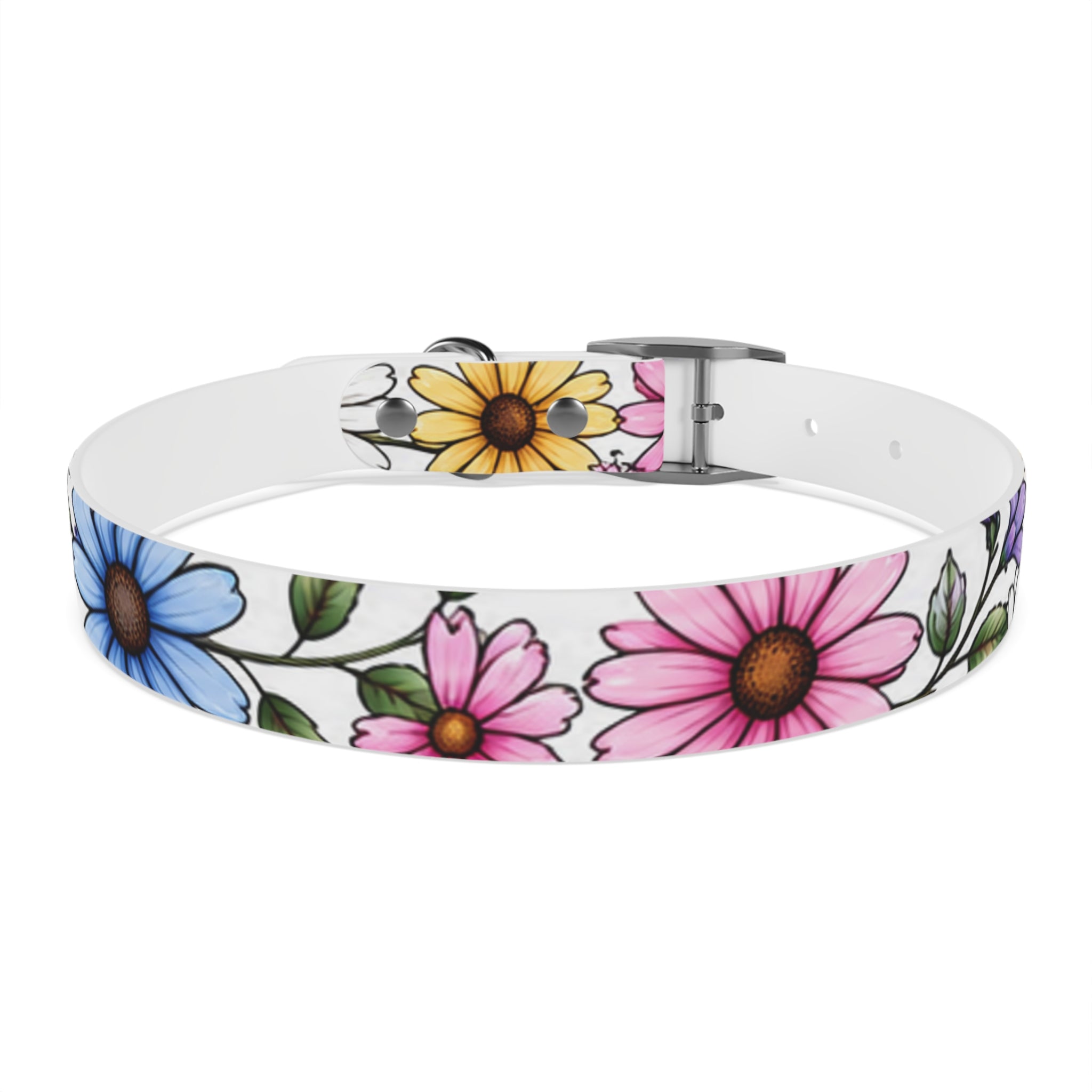 Floral Daisy Dog Collar — Colorful Spring Flower Pet Collar
