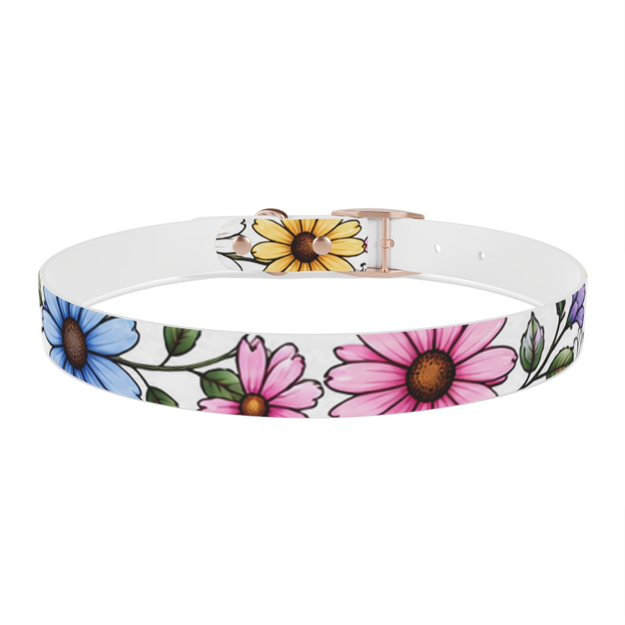 Floral Daisy Dog Collar — Colorful Spring Flower Pet Collar