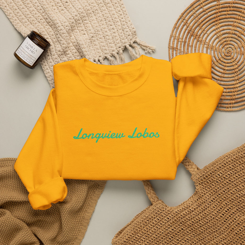 Longview Lobos Crewneck Sweatshirt — Embroidered School Spirit Pullover